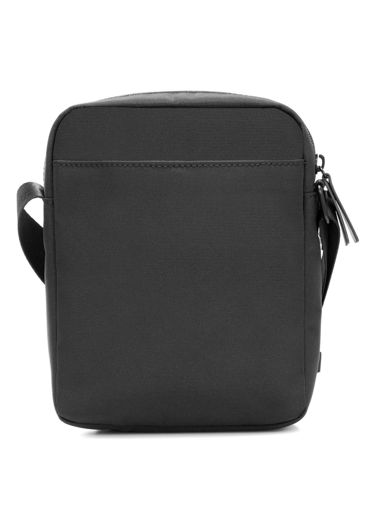 Black men's shoulder bag TORMN-0391-99(W26) - product view from the back, on a white background.