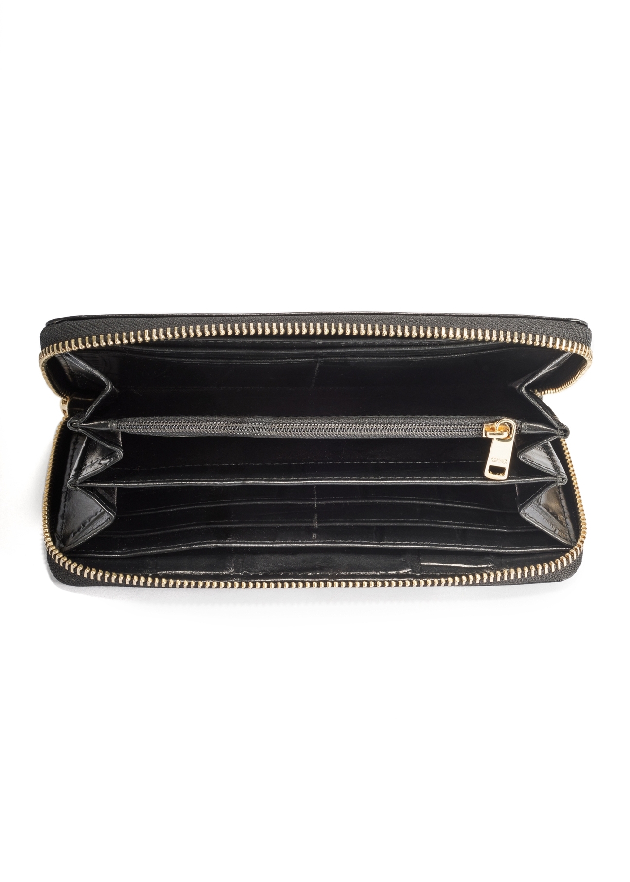 Black large women's croco wallet PORES-0908A-97(Z25)