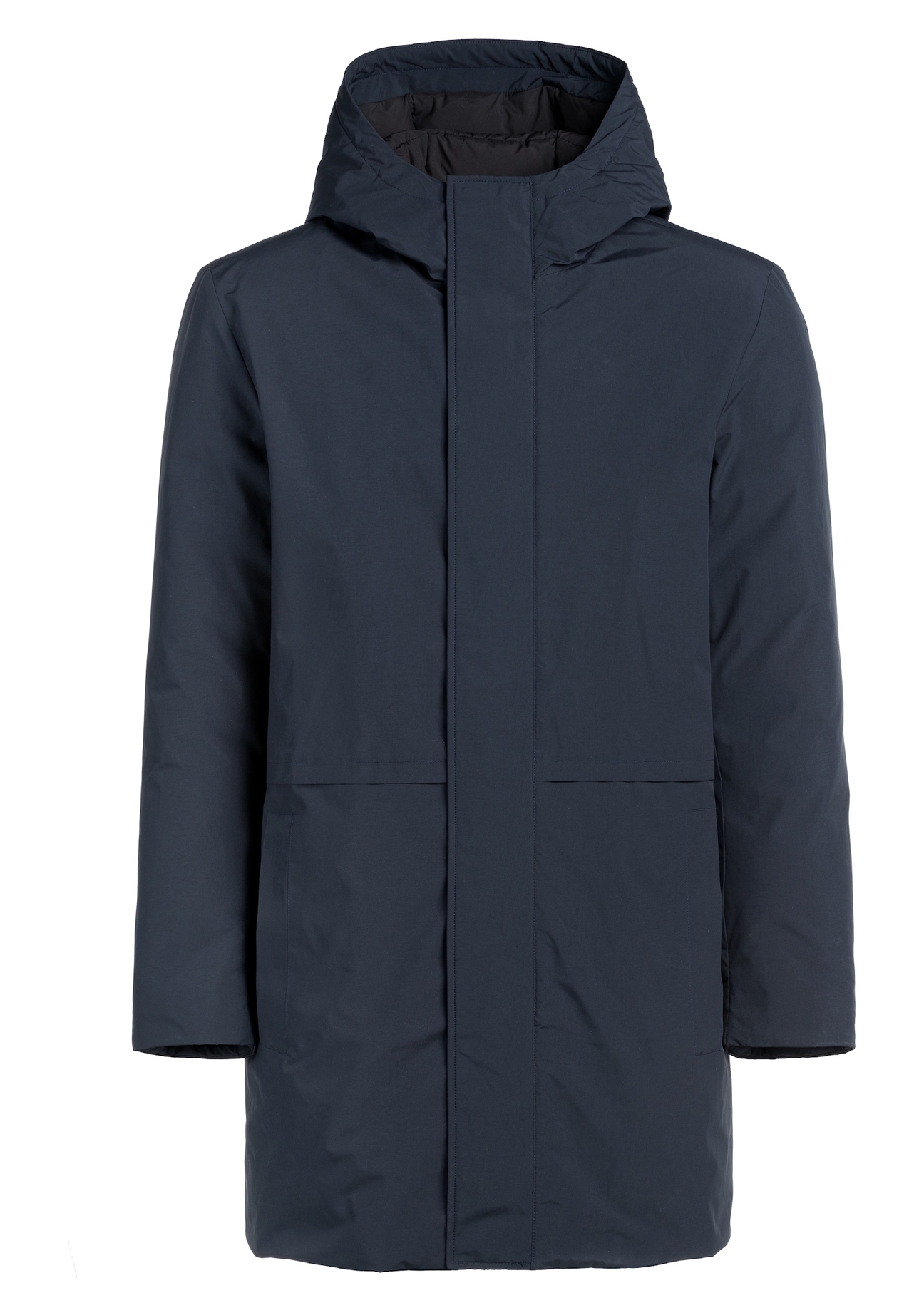 Navy blue men's jacket with natural insulation KURMT-0394-69(Z25) - front product view on white background.