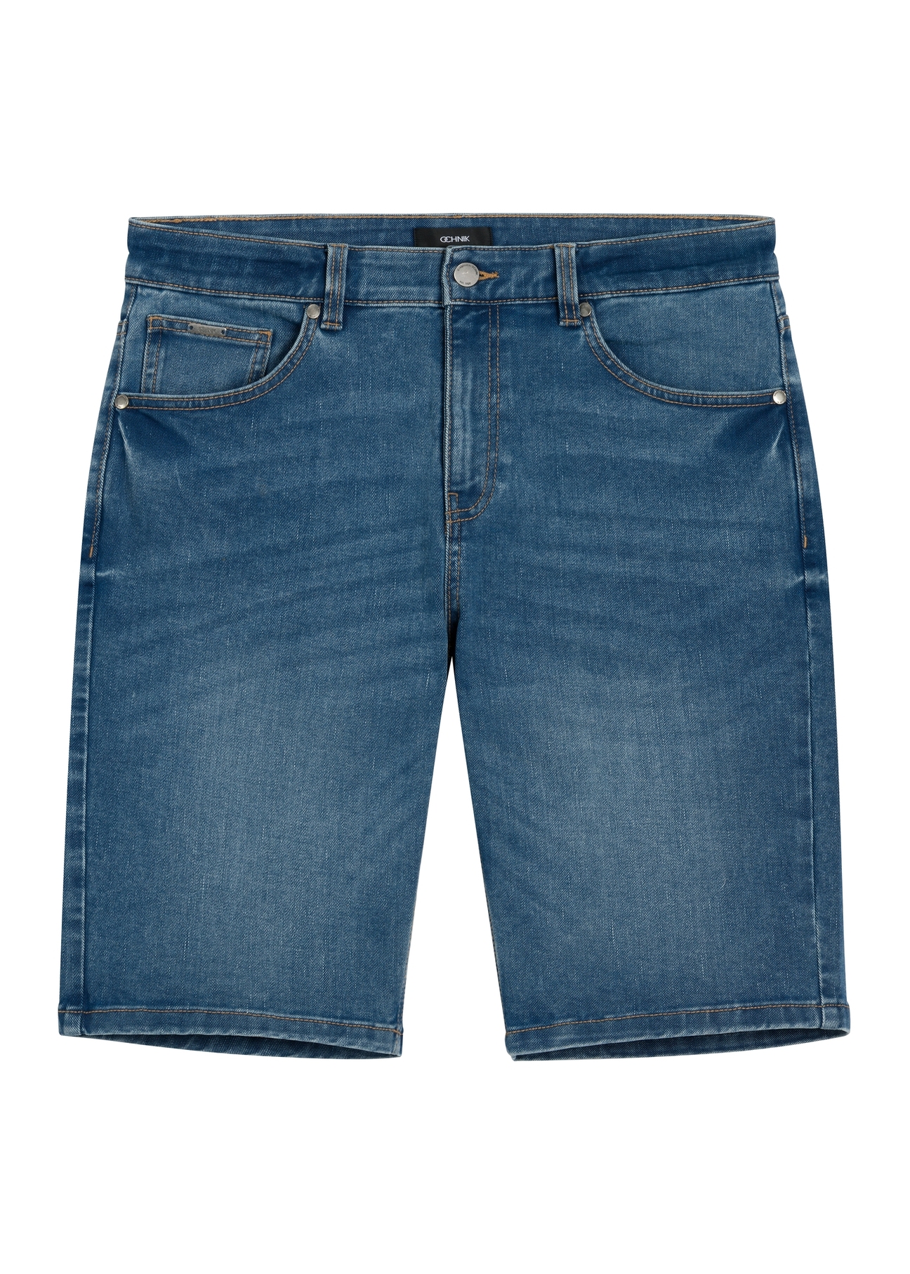 Men's blue denim shorts SZOMT-0036-7H(W26) - front product view, on a white background.