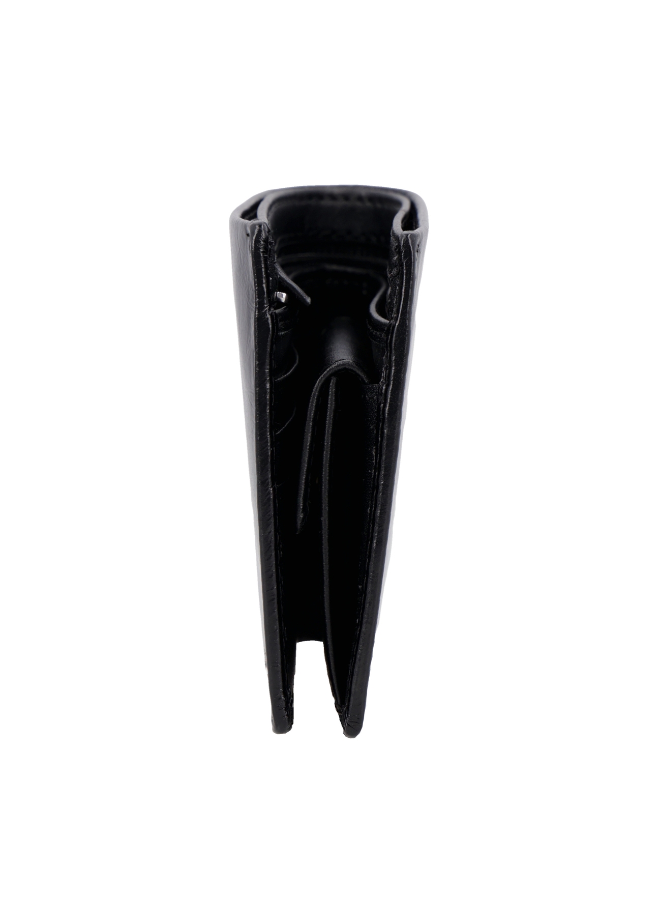 Black men's leather wallet PORMS-0738-99(Z26), side view of the product on a white background.