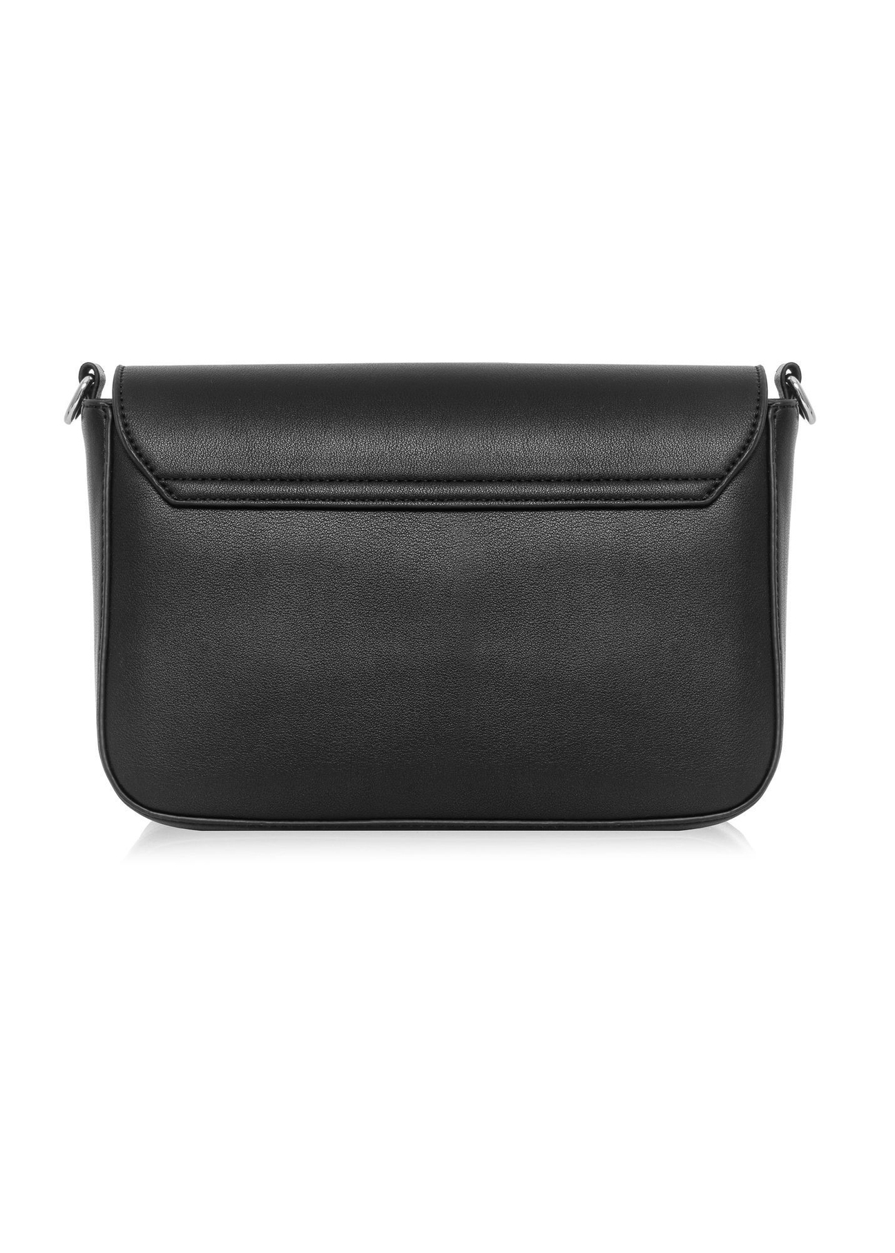 Black rectangular women's messenger bag TOREC-0930B-99(Z25), product view from the back on a white background.