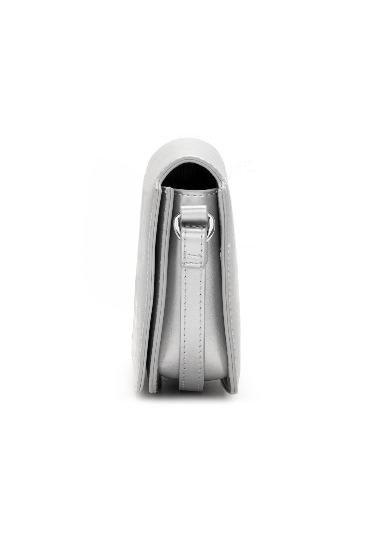 Silver women's handbag TOREC-1070-91(Z25), side view of the product on a white background.