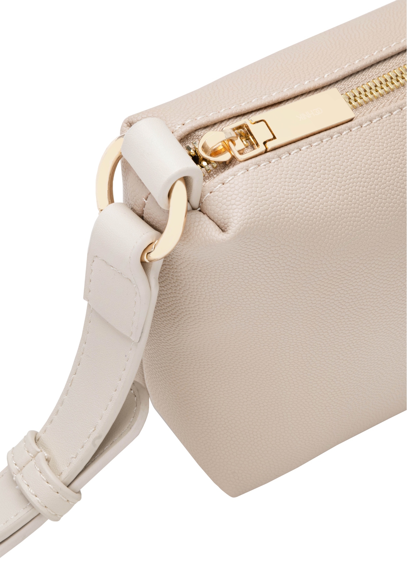Small beige women's handbag TOREC-0882-1B(W26), close-up of the product detail on a white background.
