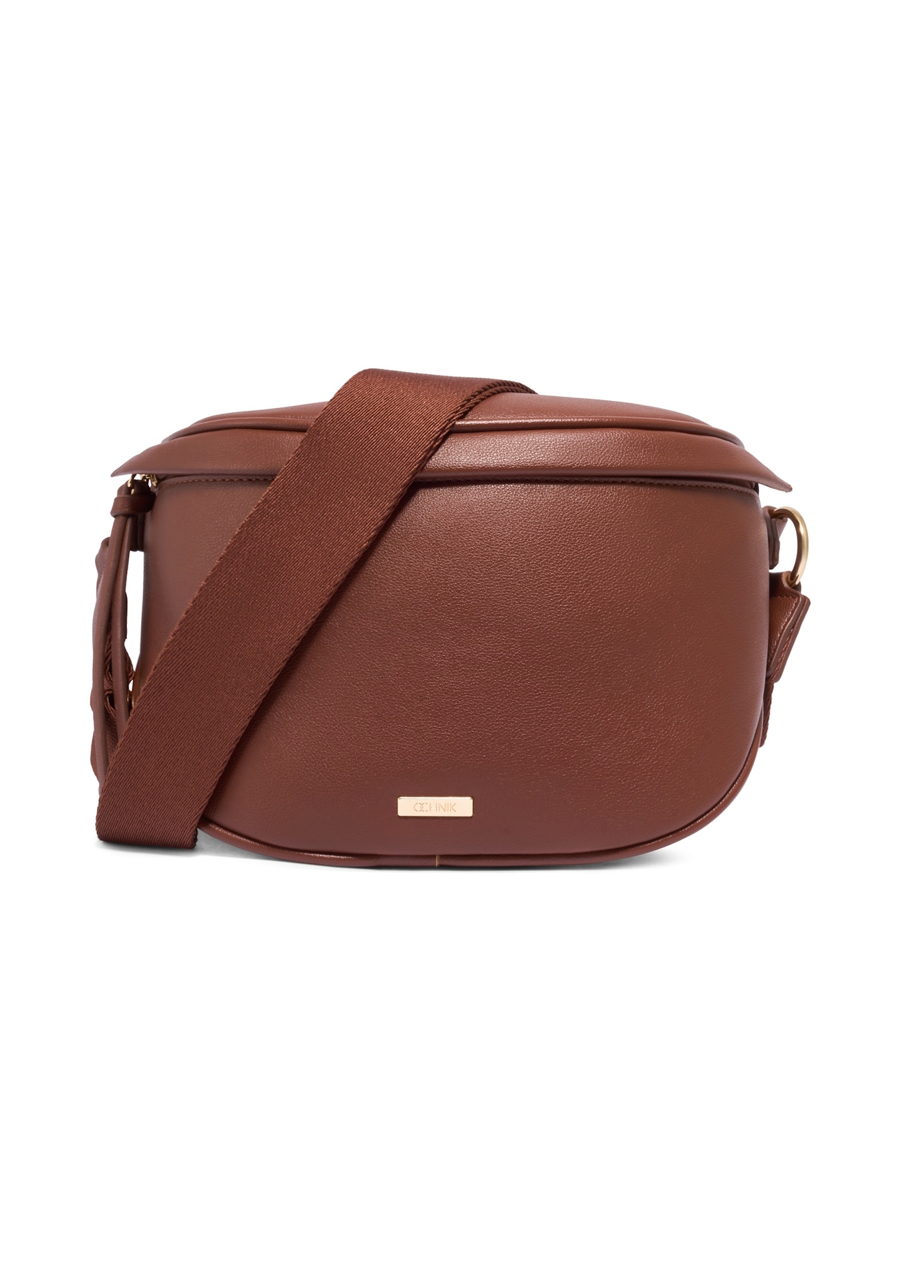 Large women's waist bag in light brown color TOREC-1266-1G(Z26), front view of the product on a white background.