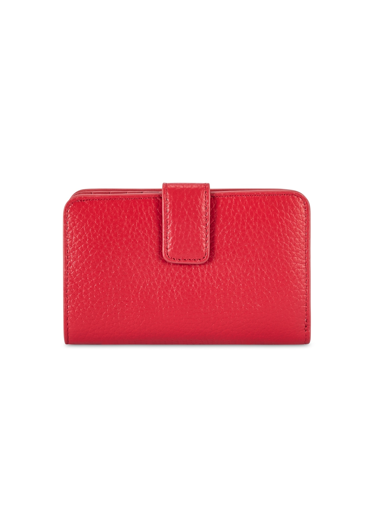 Medium red leather women's wallet PORES-0896G-42(Z25), back view of the product on a white background.