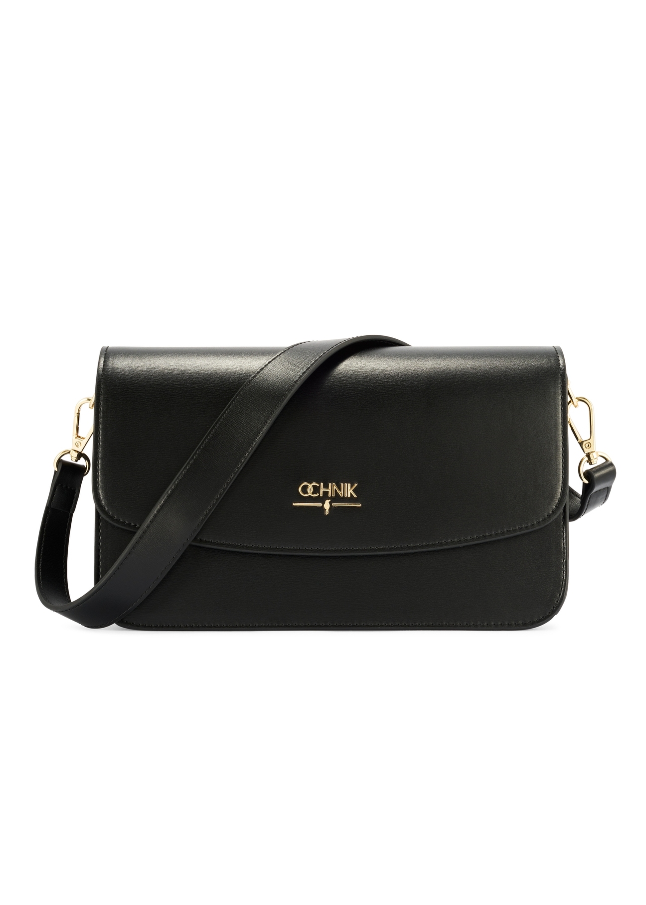 Black women's imitation leather handbag TOREC-1081-99(W26), front product view on white background.