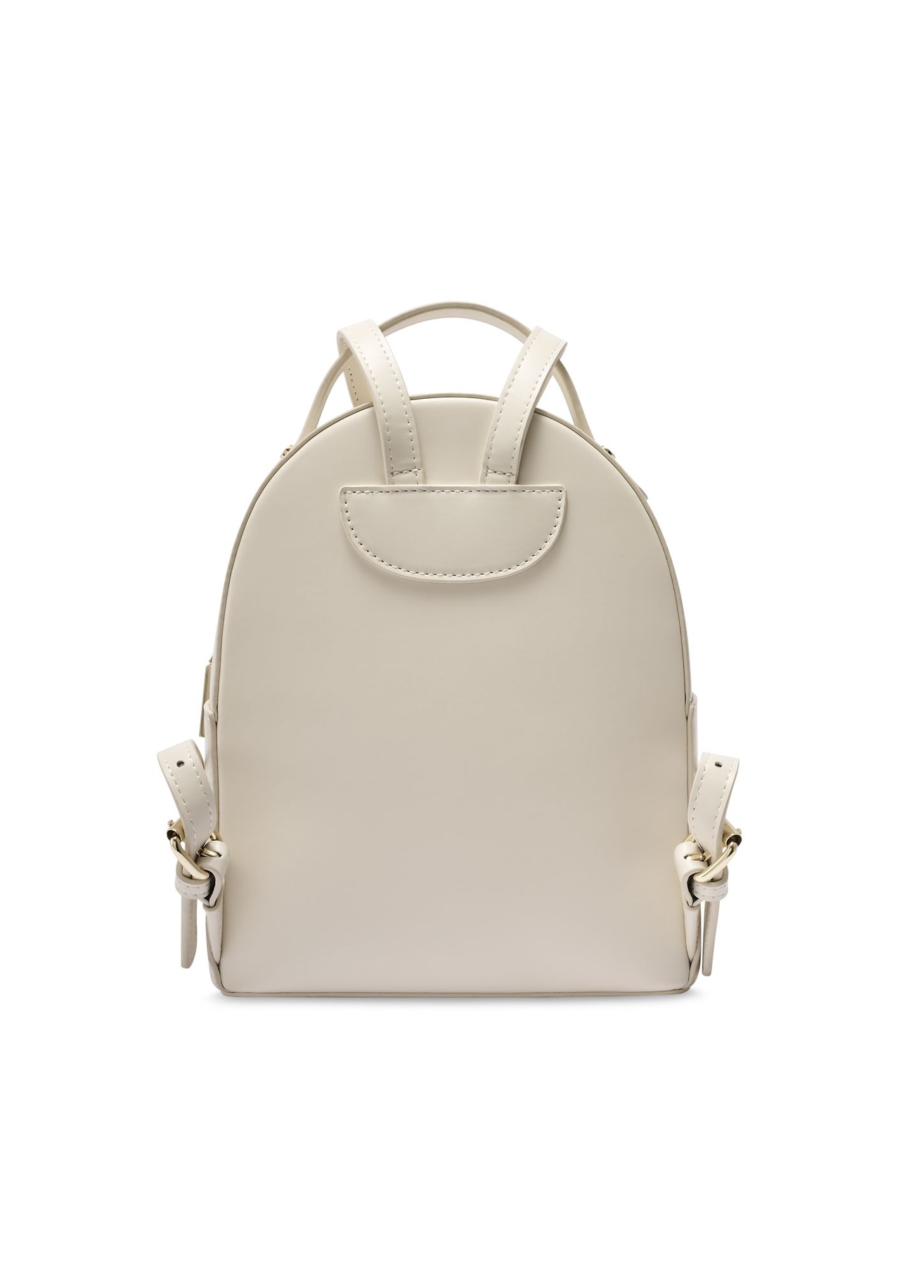 Small cream women's backpack TOREC-1128-0B(W26) - product view from the back, on a white background.