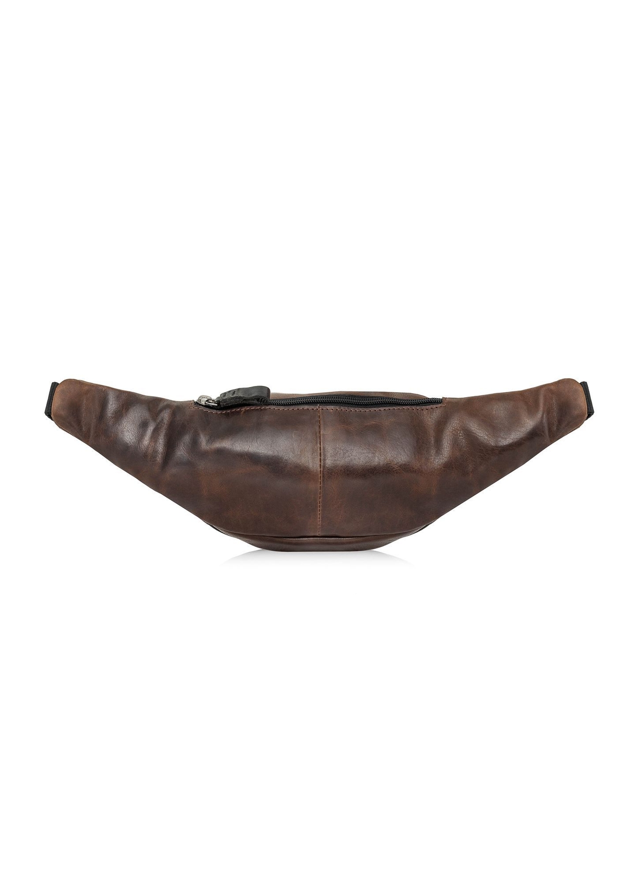 Men's brown leather waist bag TORMS-0107-1H(W26), back view of the product on a white background.