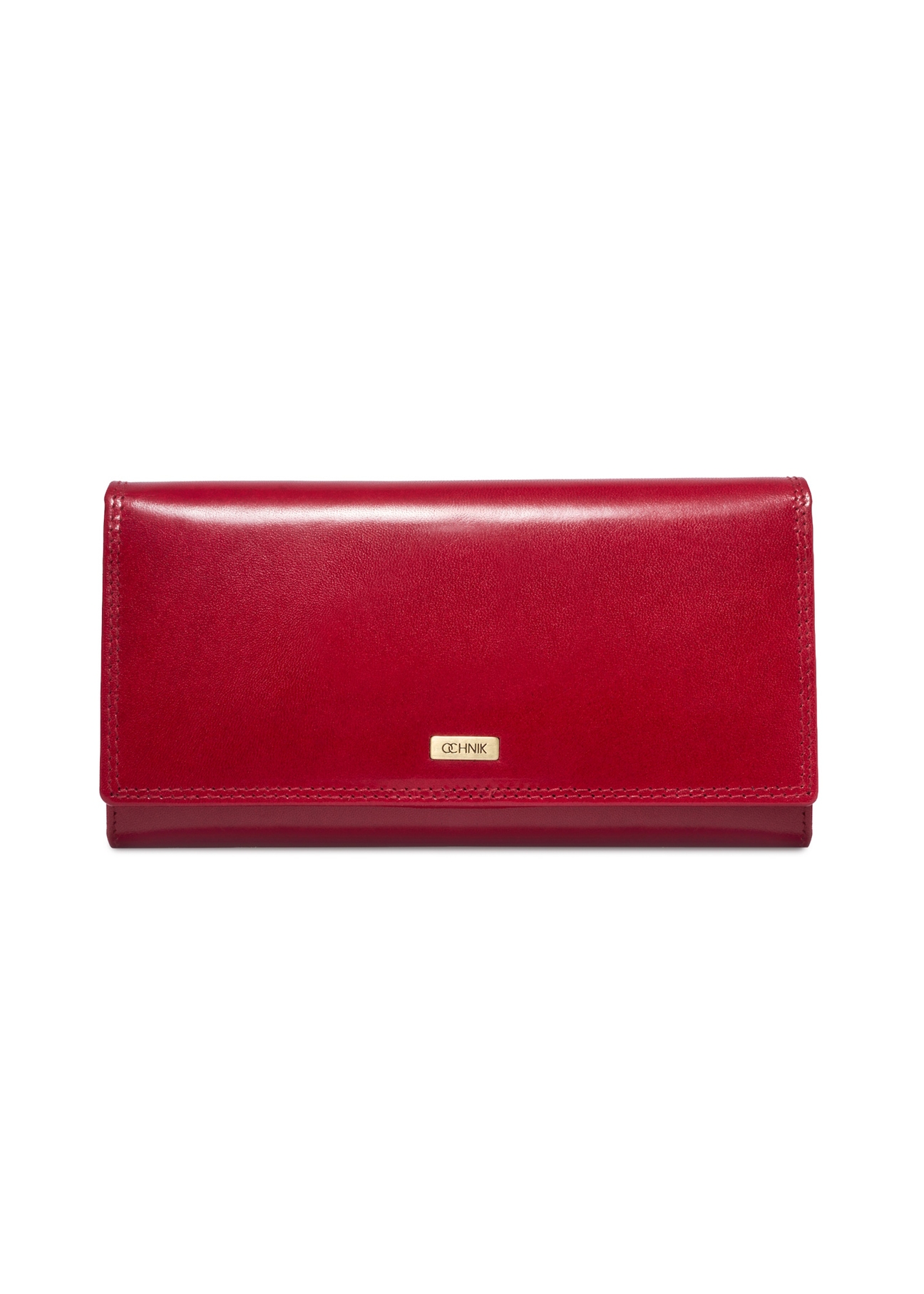 Large red women's wallet PL-187-4B(KS), front product view on white background.