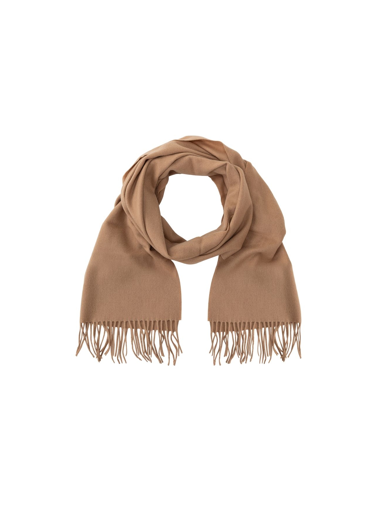 Wool beige women's scarf SZADT-0092-80(Z24)-04