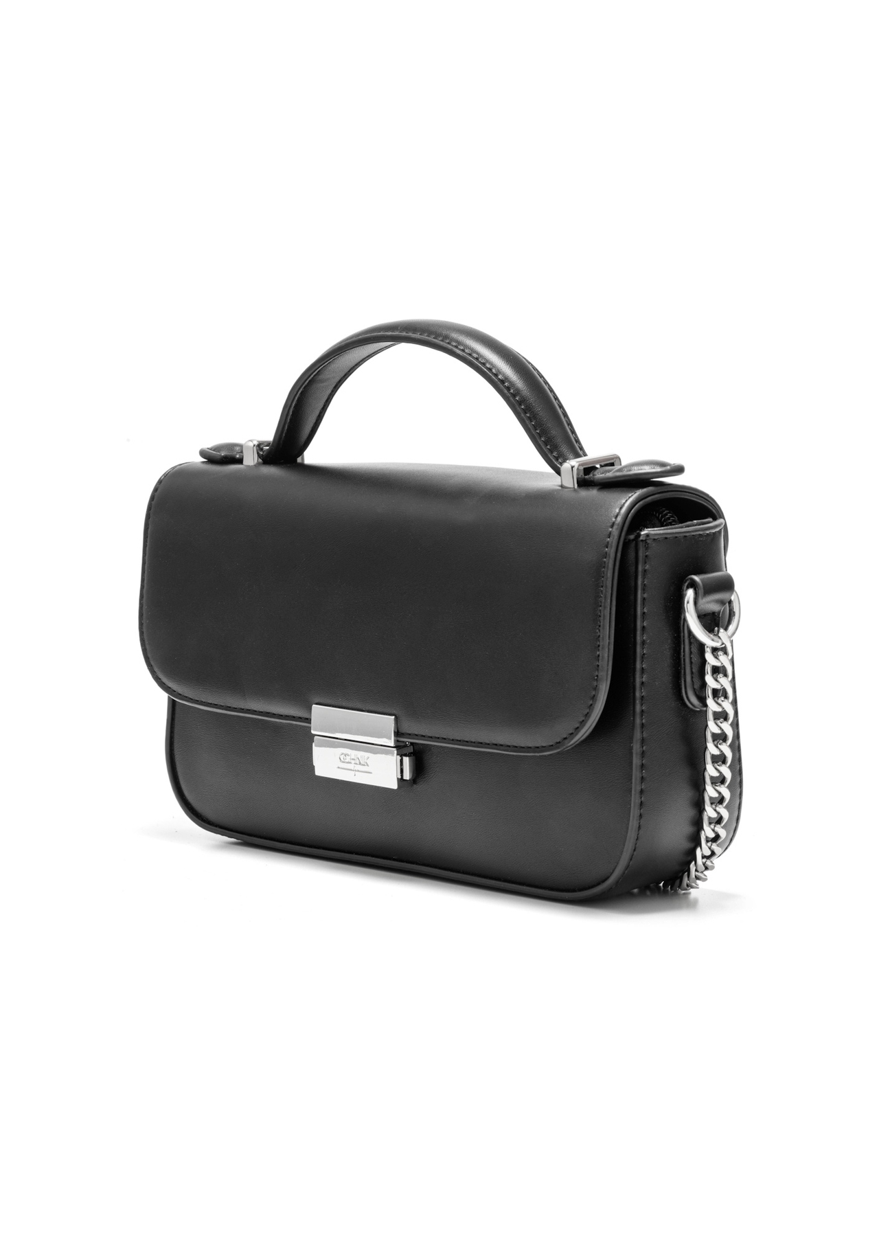 Black women's messenger bag TOREC-1066-99(Z25), diagonal view of the product on a white background.