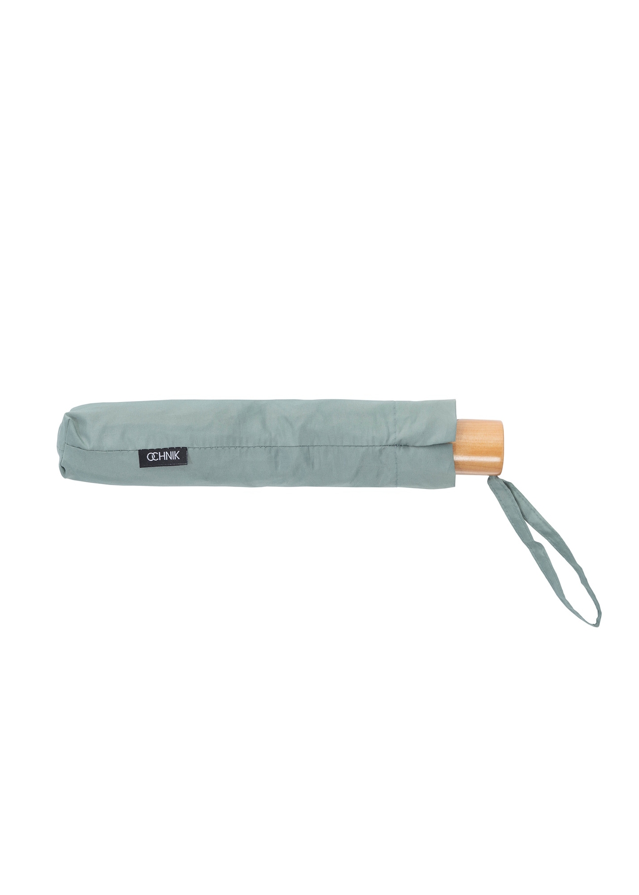 Mint color PARSD-0034-53(W25) women's foldable umbrella, view of the folded product on a white background.