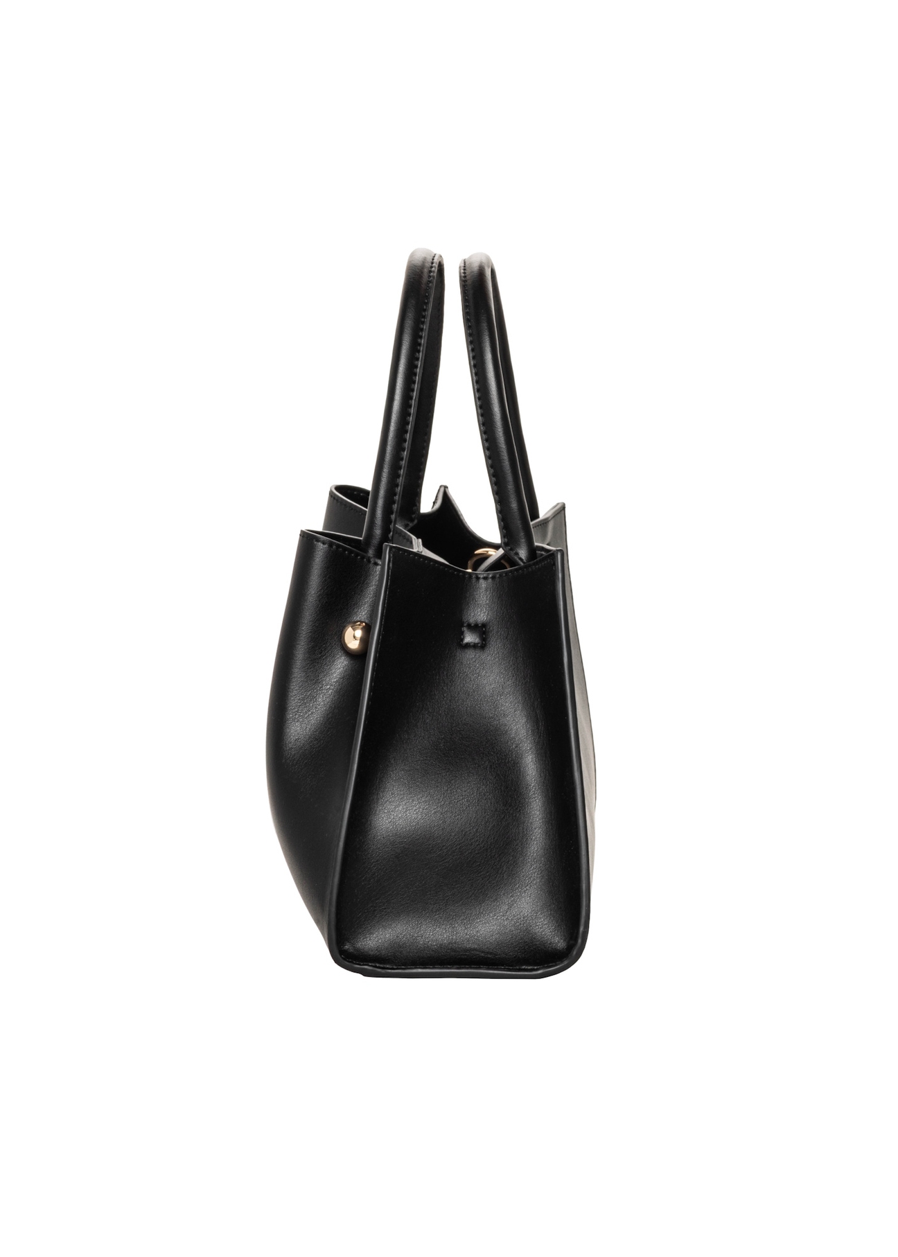 Black women's faux leather handbag TOREC-1387-99(Z26), side view of the product on a white background.