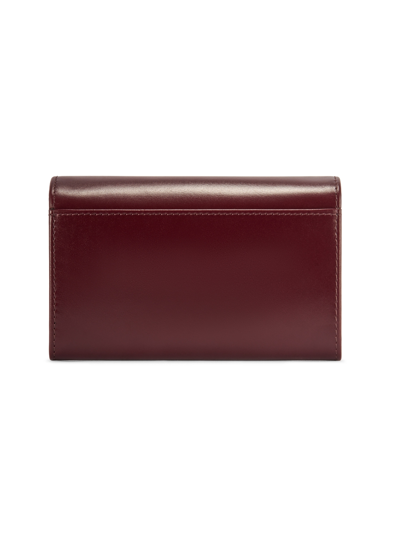 Burgundy large leather women's wallet PORES-0974-49(Z25), product view from the back on a white background.