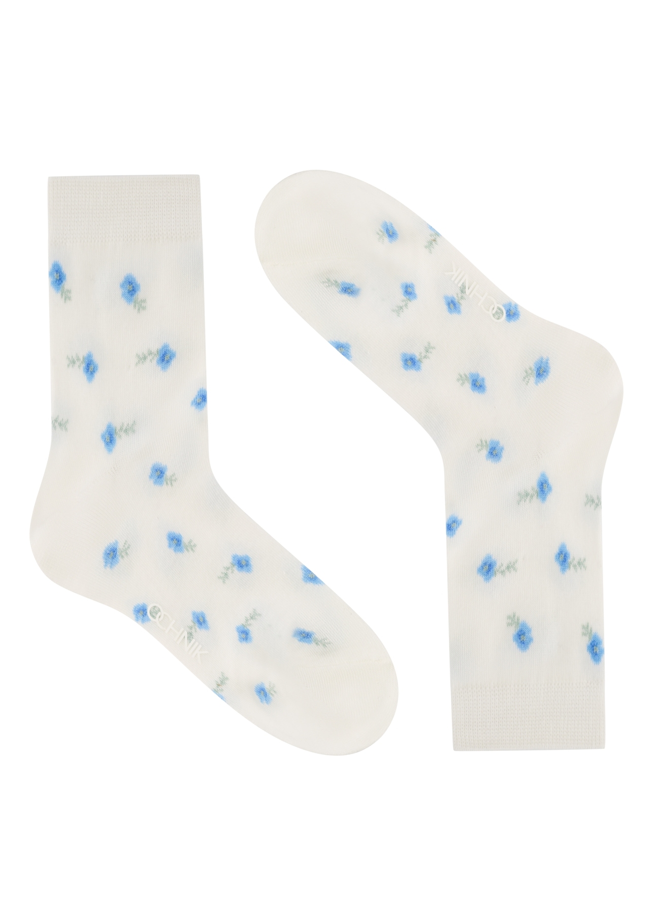 Women's floral socks SKADT-0076-0P(W26), side product view on a white background.