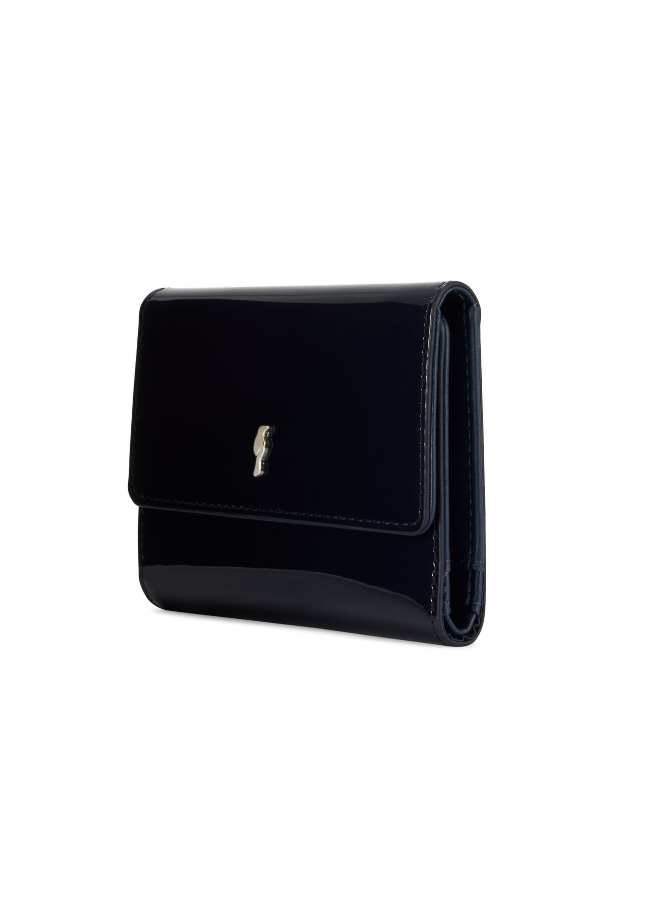 Navy blue medium women's wallet POREC-0419-69(Z25) - diagonal product view on a white background.