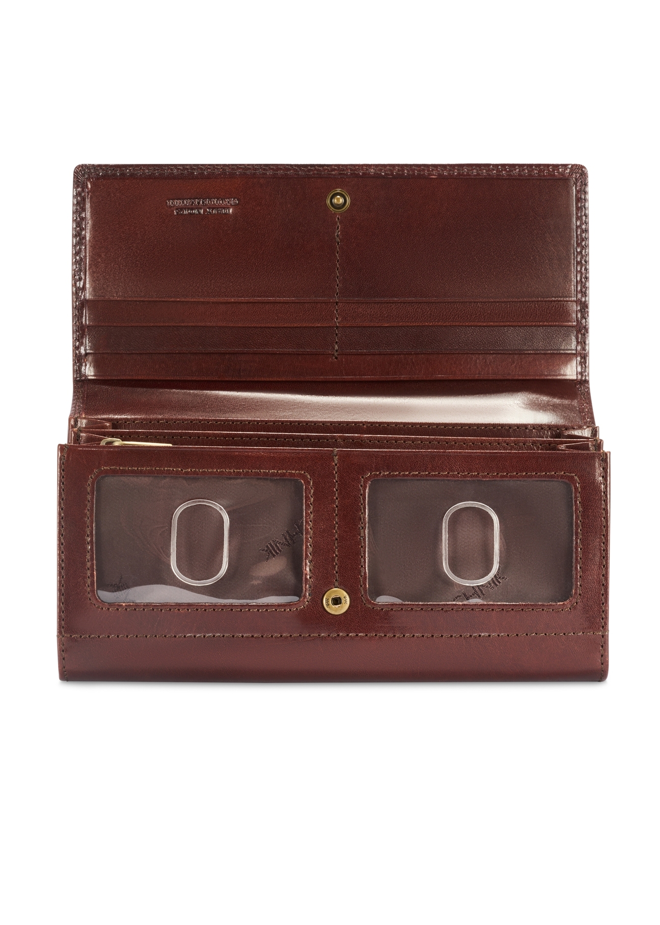 Brown women's wallet PL-125-89(KS), product view from the inside on a white background.