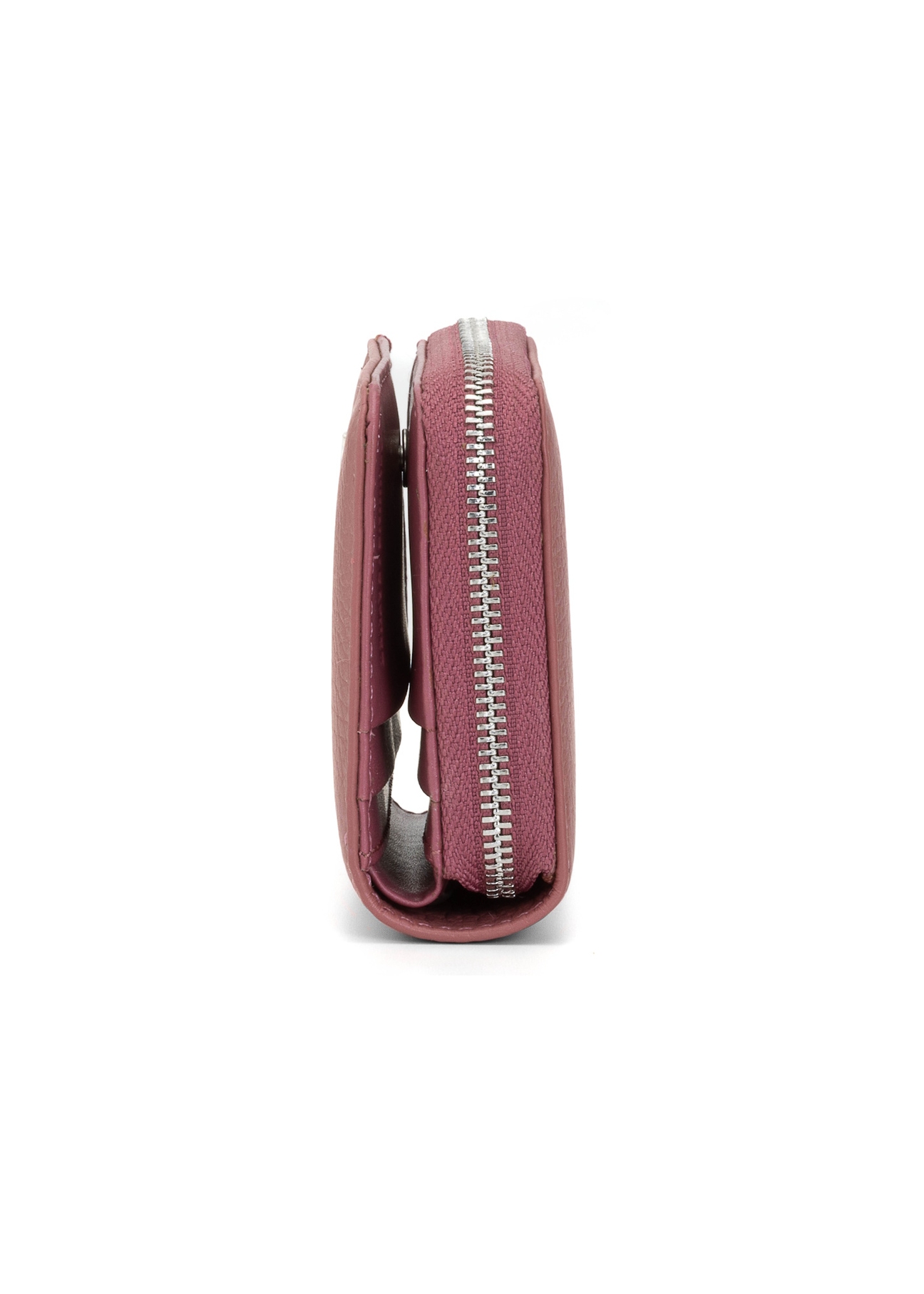 Small leather pink women's wallet PORES-0833G-31(Z25), side product view on white background.