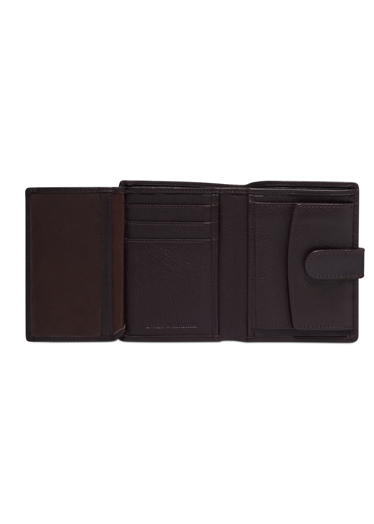 Brown men's leather wallet PORMS-0704-1H(Z26), product view inside on white background.