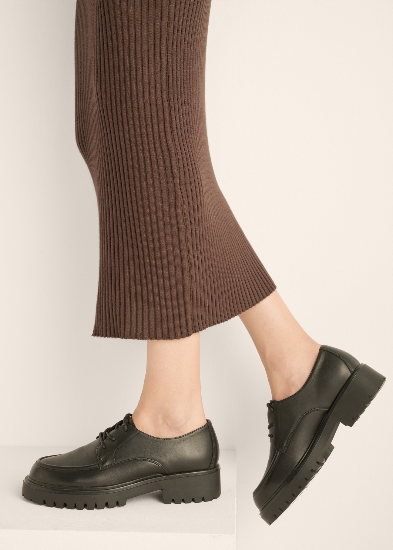Black leather women's shoes BUTYD-1310-99(Z26)