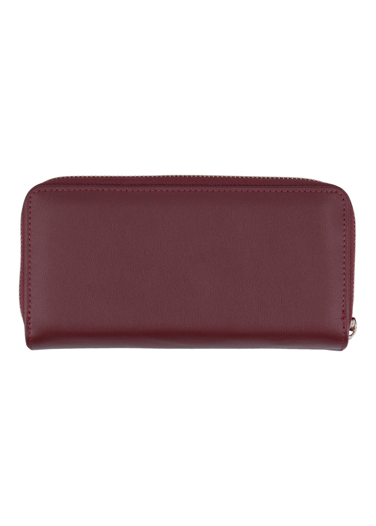 Burgundy large women's wallet POREC-0444-4D(Z26) - product view from the back, on a white background.