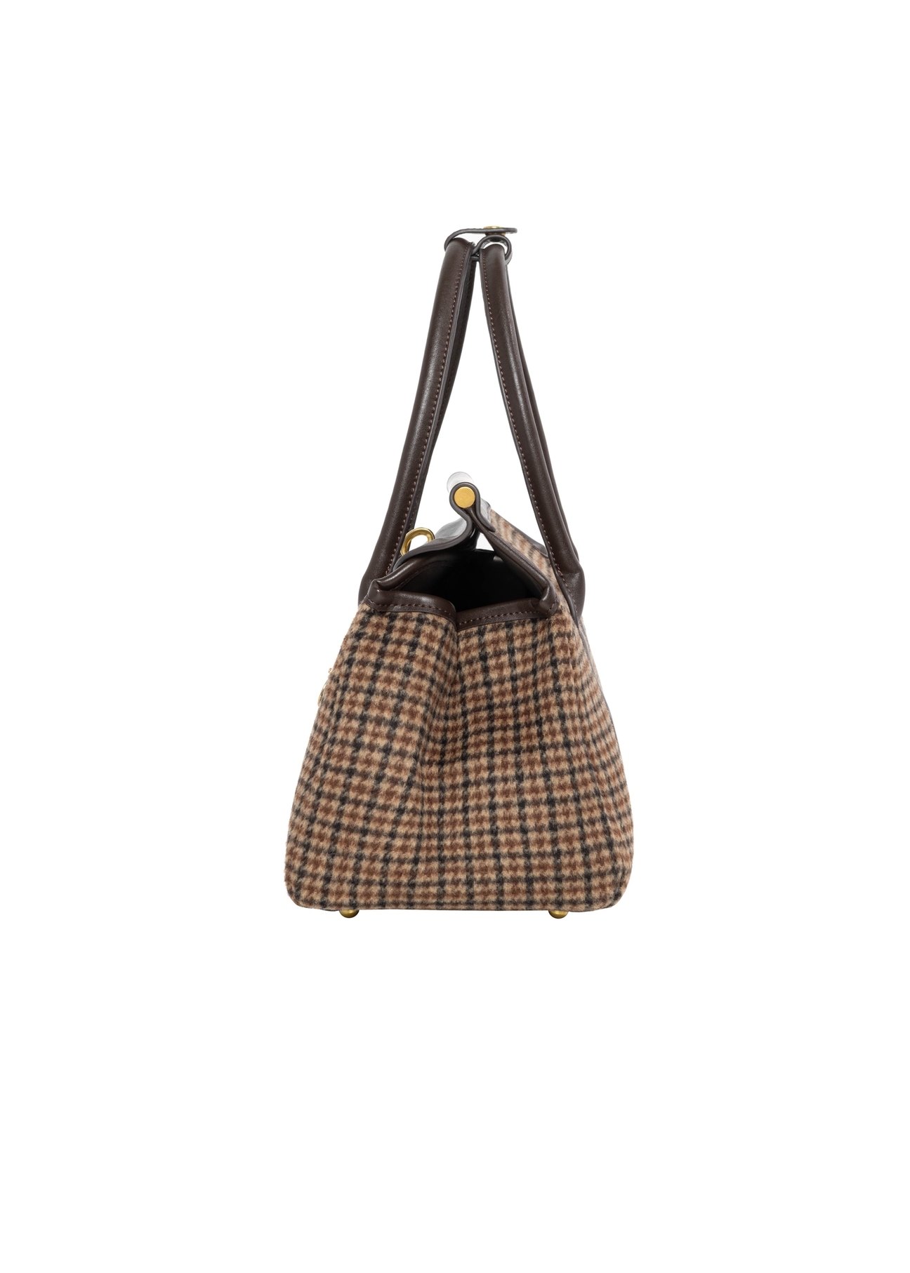 Checkered shopper bag TOREC-1327-1P(Z26), side view of the product on a white background.
