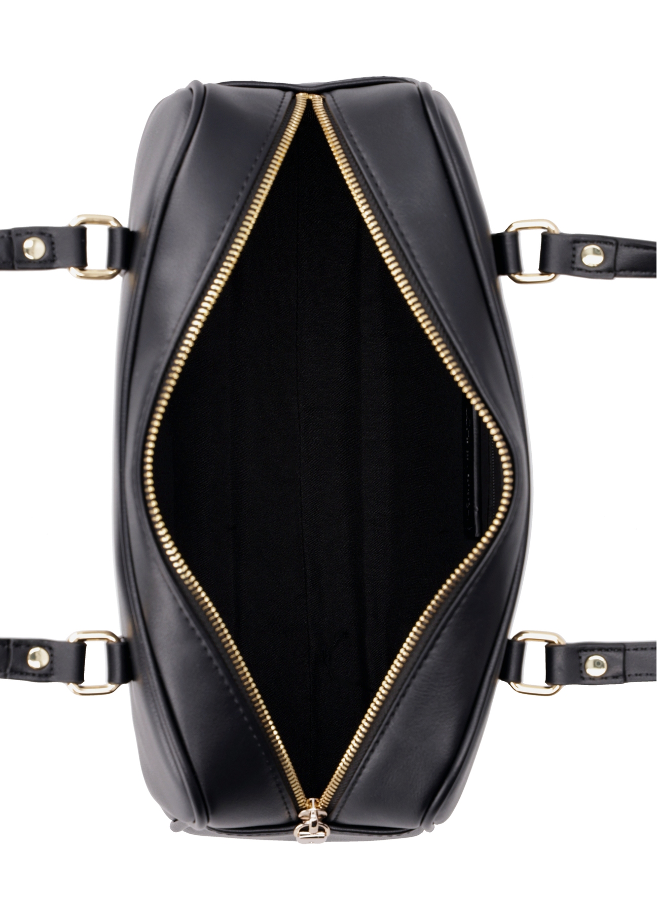 Black shoulder bag TOREC-1233-99(Z26), product view from the inside on a white background.