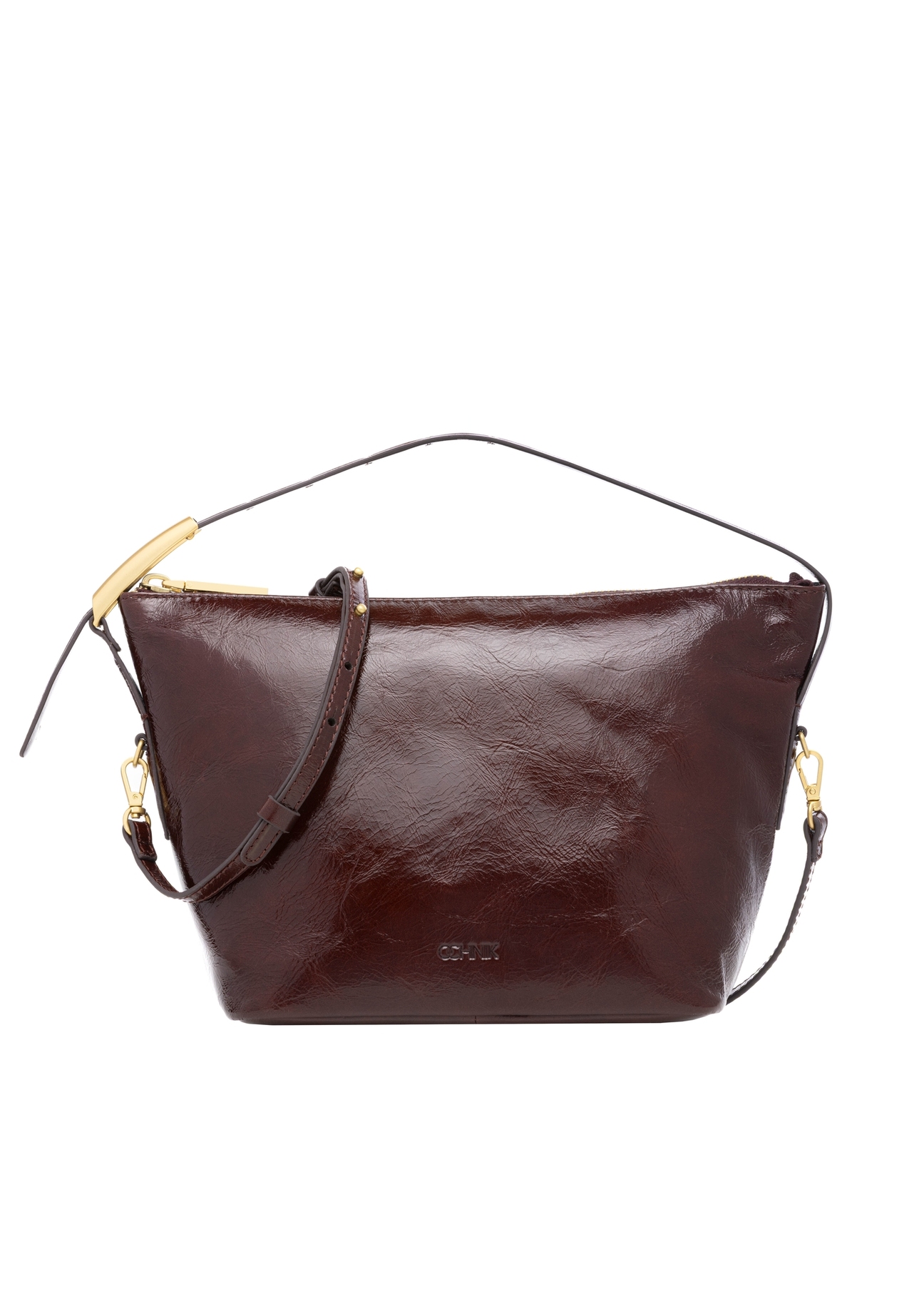 Burgundy leather women's handbag TORES-1391-4E(Z26), product view from the front on a white background.
