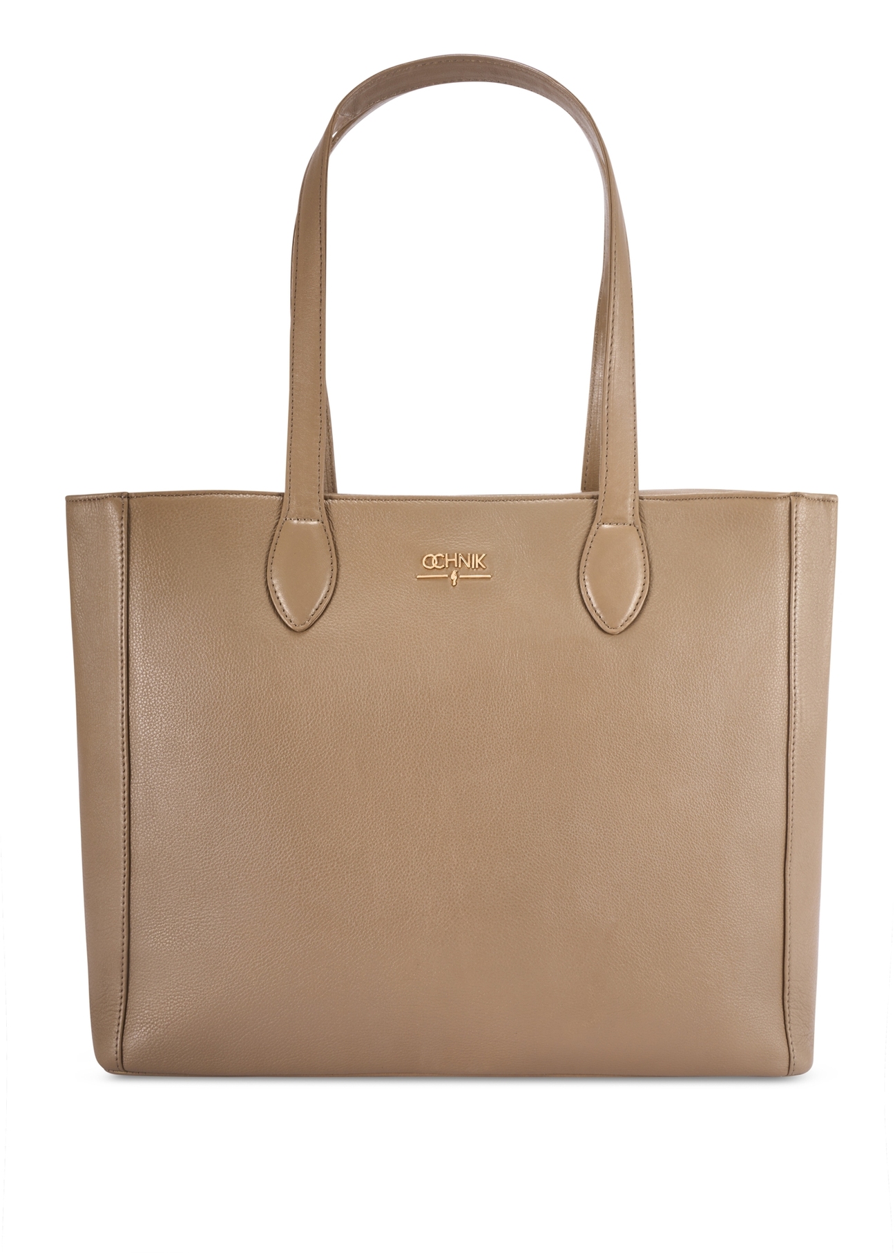 Dark brown leather women's shopper bag TORES-0971 F-1K(W26) - front product view, on white background.