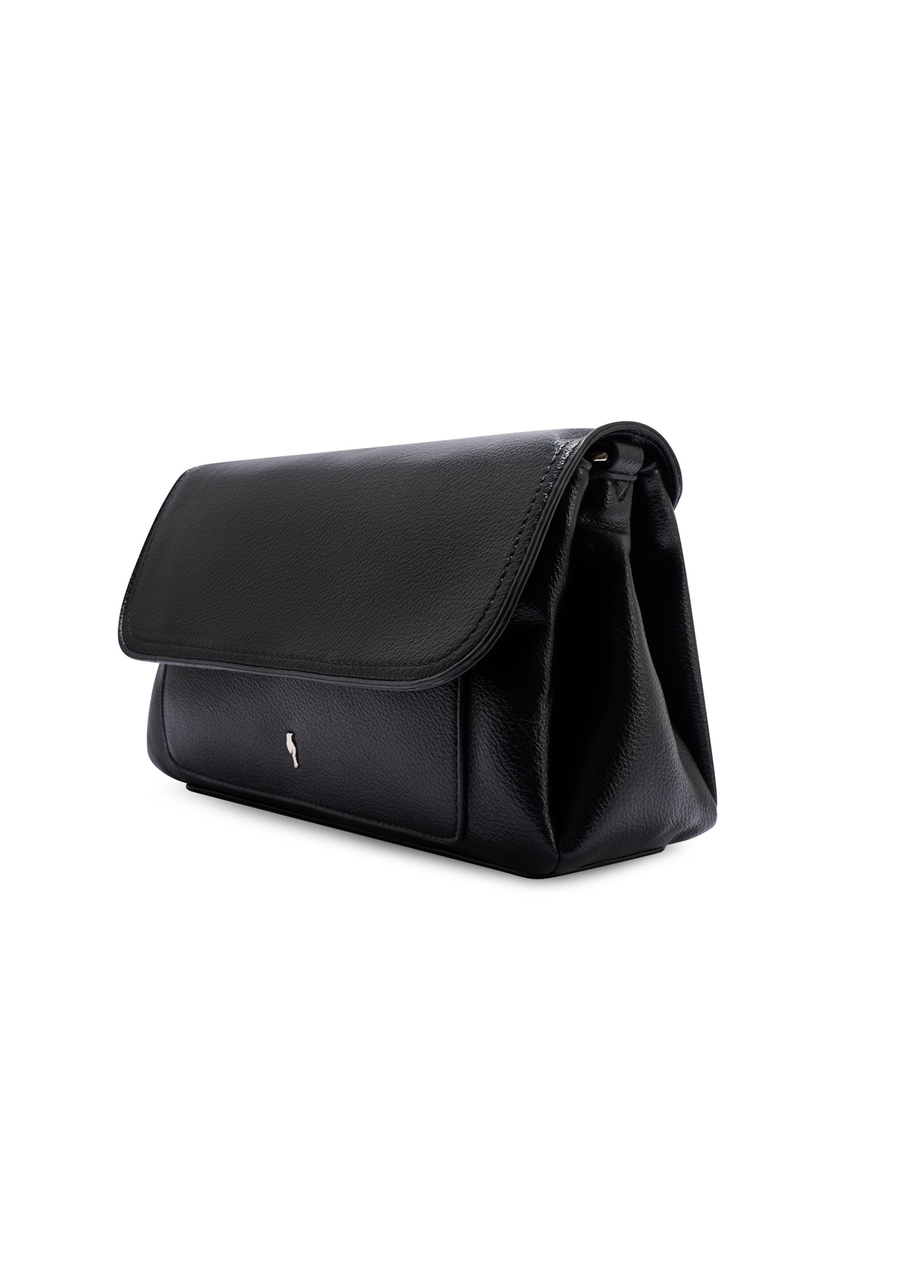Black classic women's handbag TOREC-1124-99(W26), diagonal product view on a white background.
