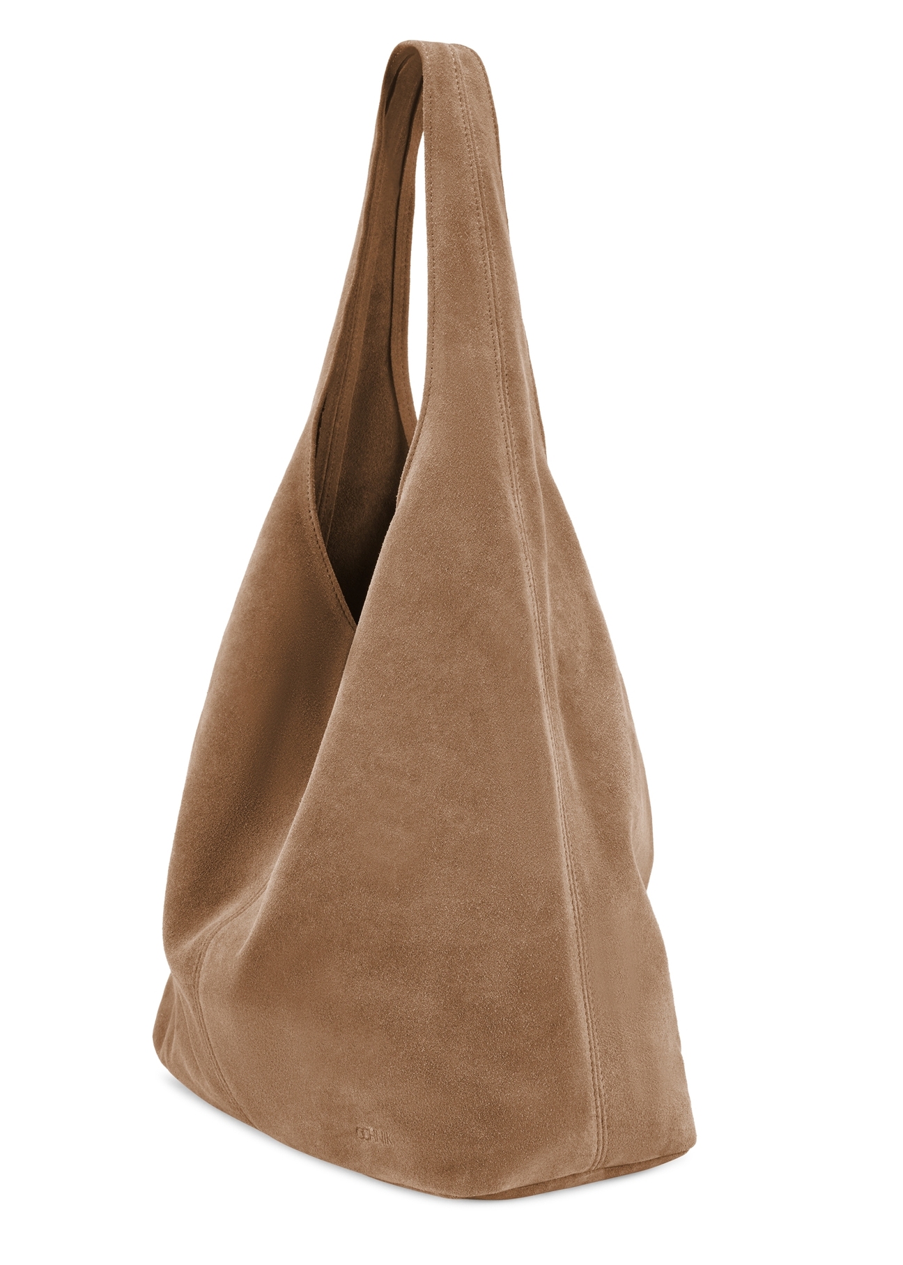 Beige suede women's shopper bag TORES-1177-1B(W26)