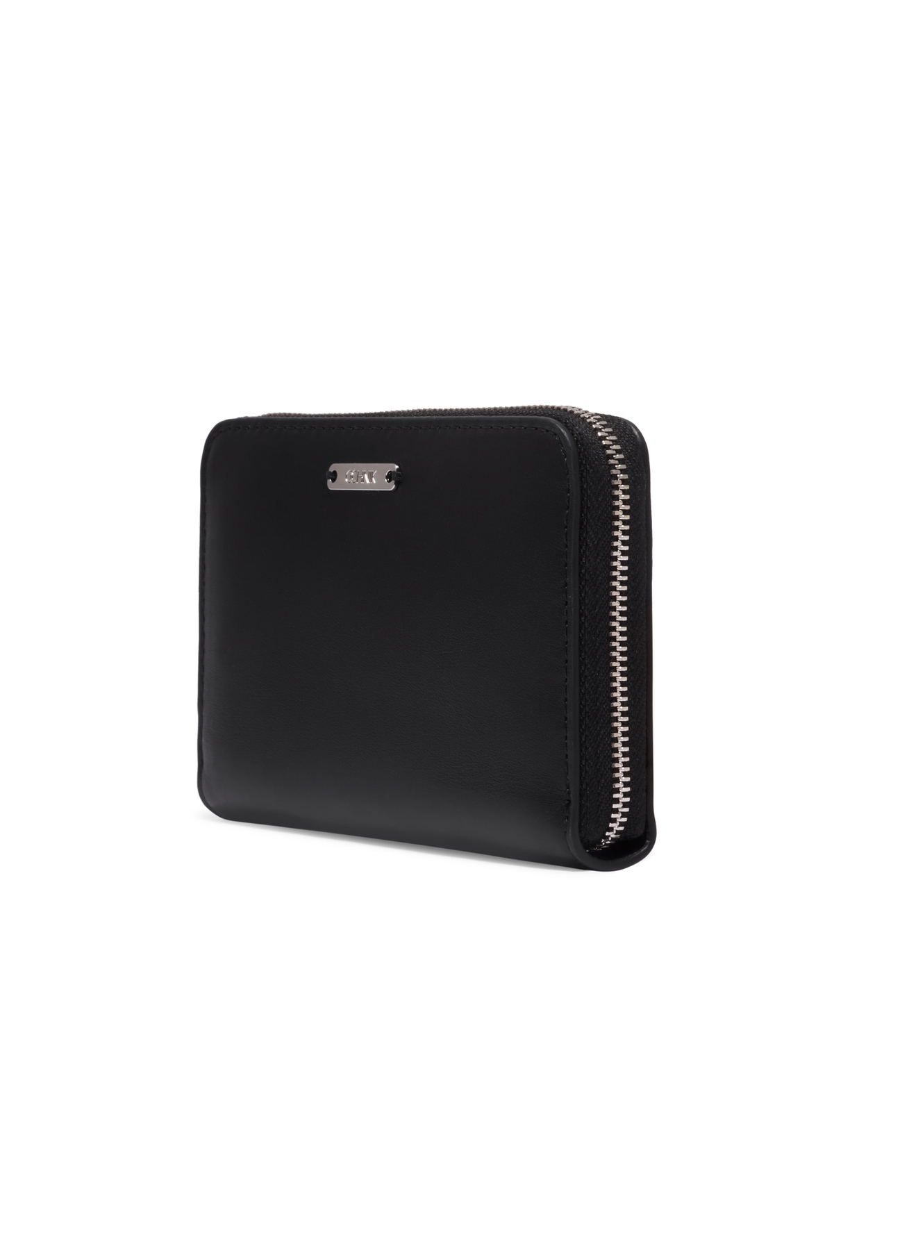 Black leather women's wallet PORES-1000-99(Z26), diagonal product view on white background.