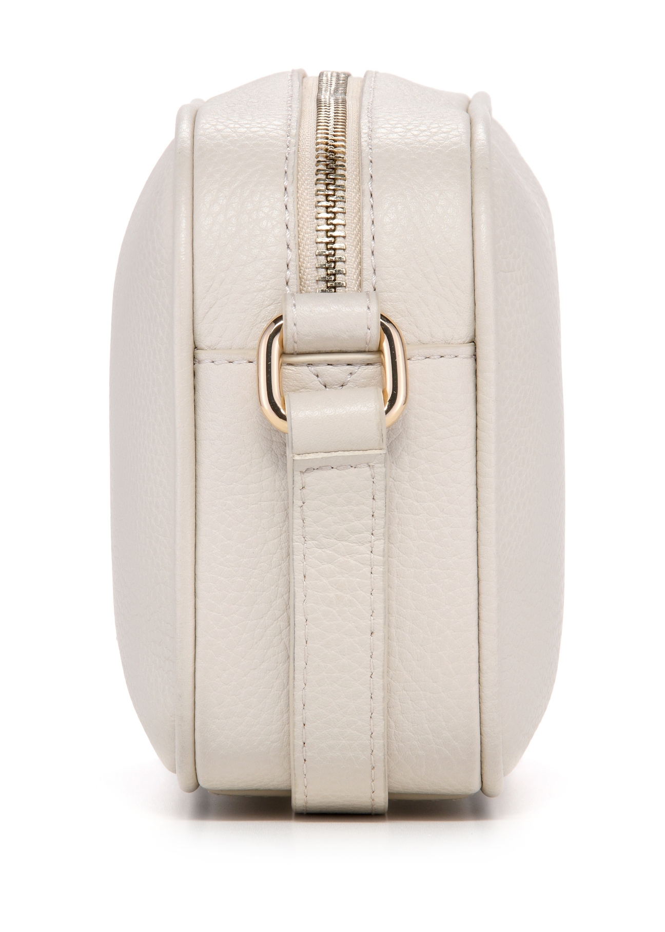Cream leather women's handbag TORES-1103B-0B(W26), side product view on white background.