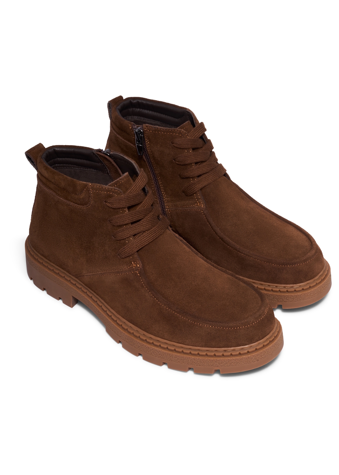 Light brown suede men's ankle boots BUTYM-0561-1G(Z26), diagonal product view on white background.