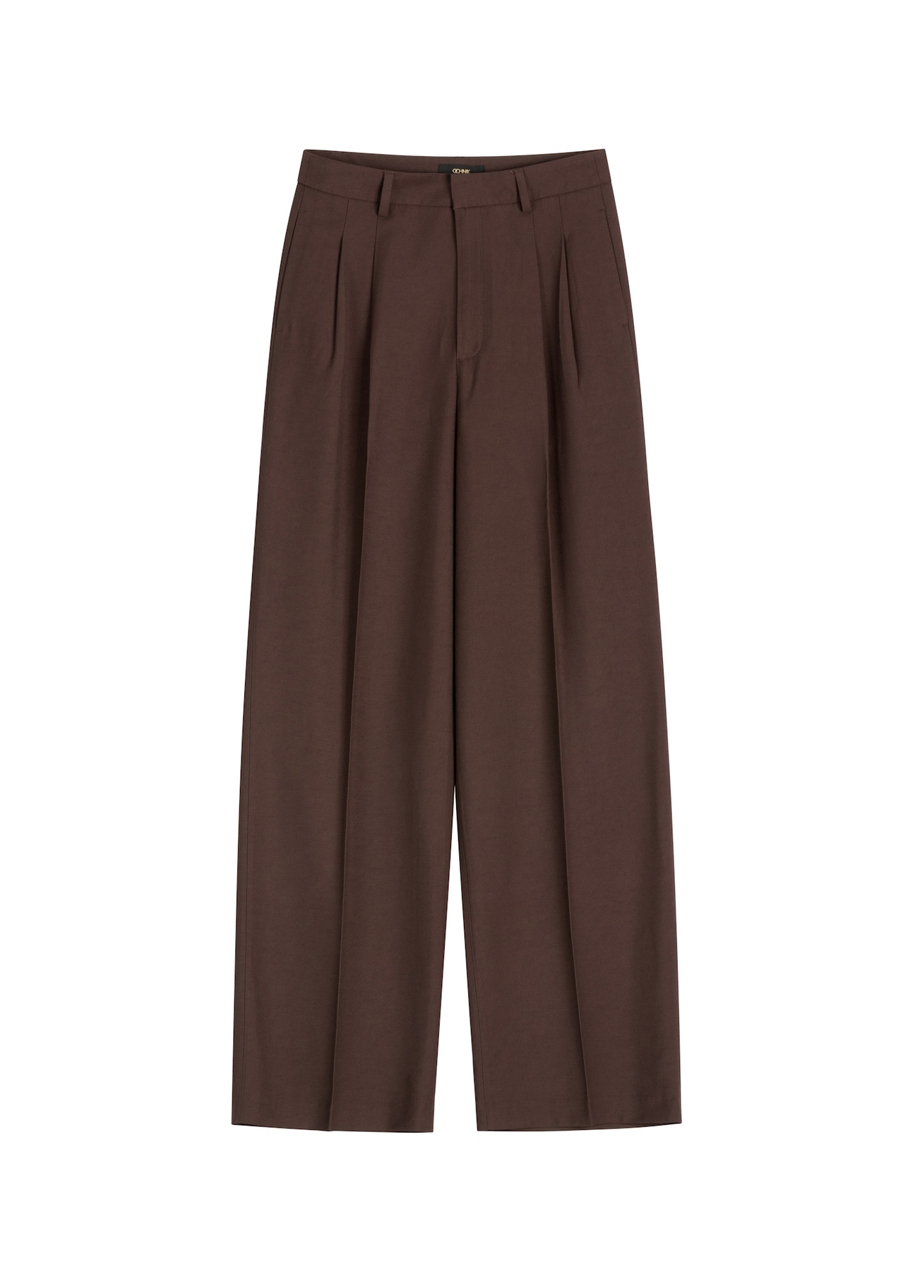 Women's brown trousers SPODT-0112-1I(Z26) - front product view, on a white background.