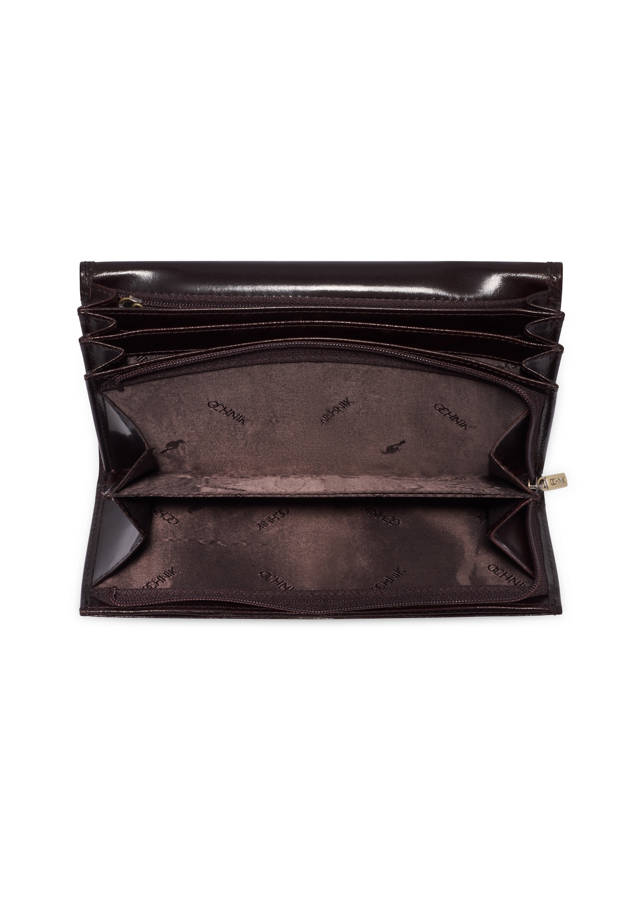 Burgundy women's wallet PL-125-4D(KS), product view inside on white background.