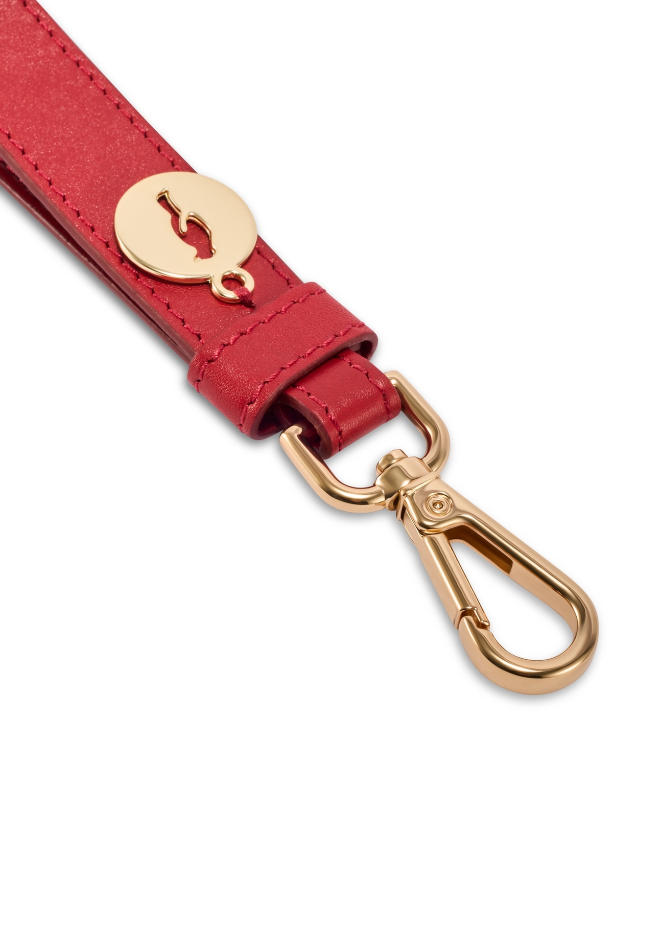 Red leather keychain BRELOK-0220-42(Z25)