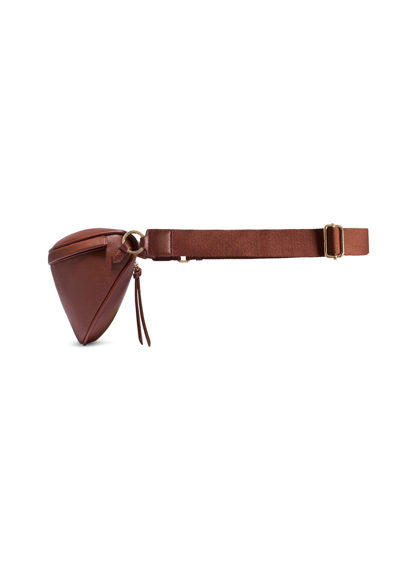 Large women's waist bag in light brown color TOREC-1266-1G(Z26), side view of the product on a white background.
