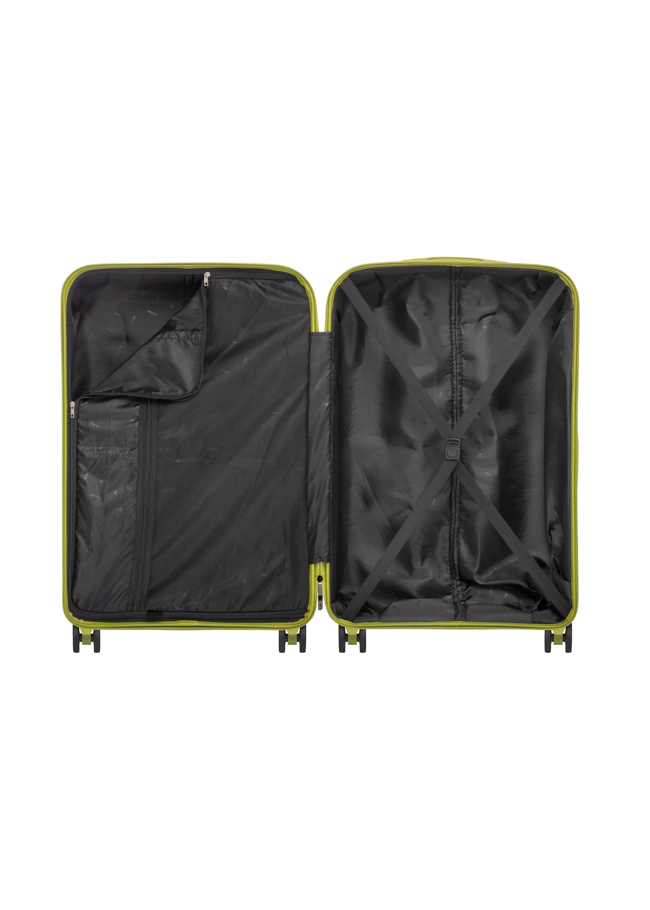 Large suitcase on wheels WALPP-0028-8G-28(W26), product view inside on white background.