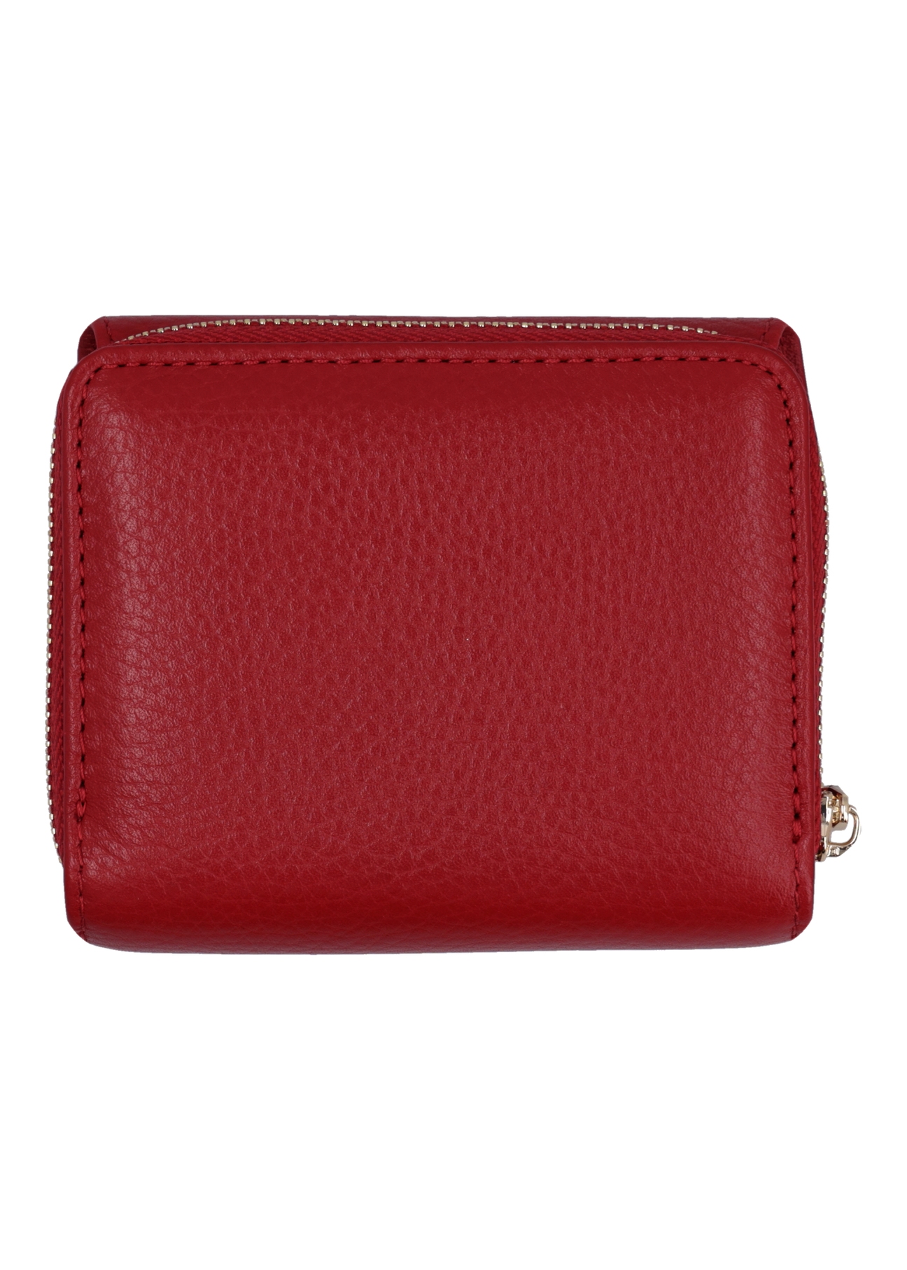 Red leather women's wallet with RFID protection PORES-0825RFID-4B(Z26), product view from the back on a white background.