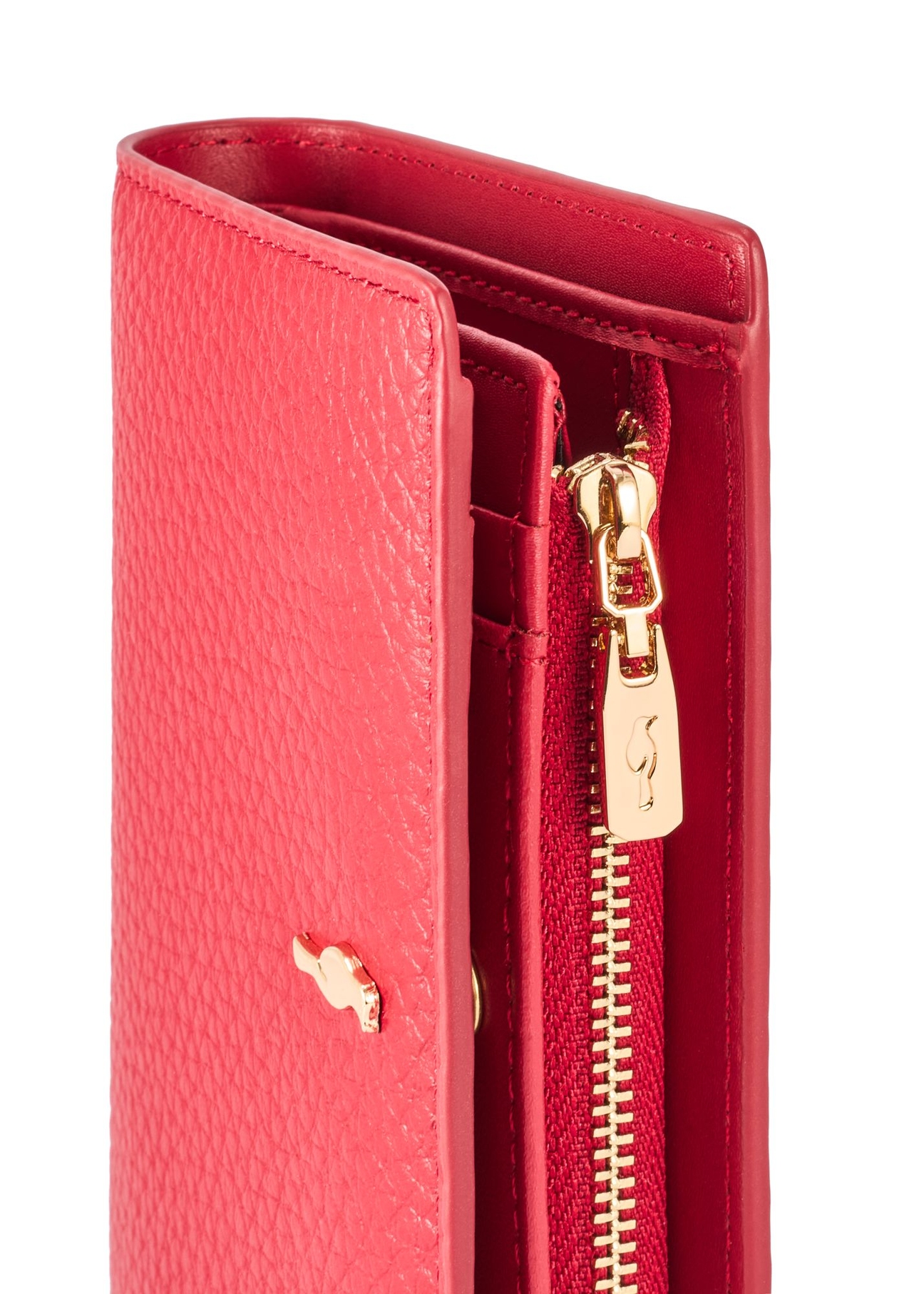 Red Medium Leather Wallet with RFID Protection PORES-0806RFID-42(Z25)