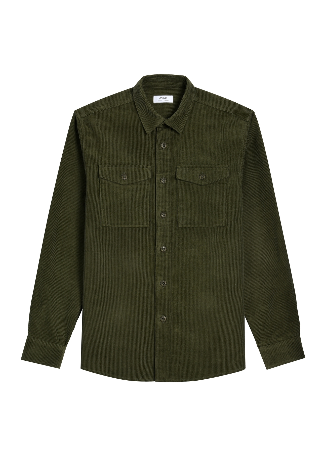 Green striped men's shirt KOSMT-0378-8B(Z26)
