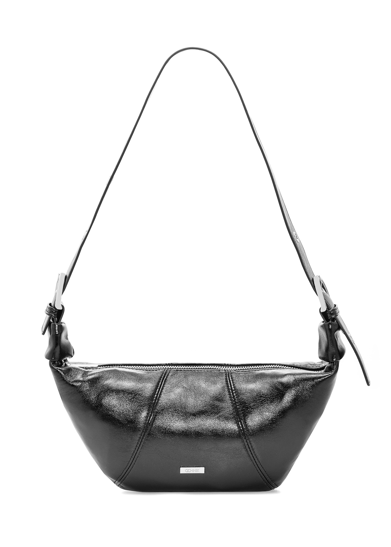 Black small women's waist bag TOREC-1087-99(Z25), front product view on white background.