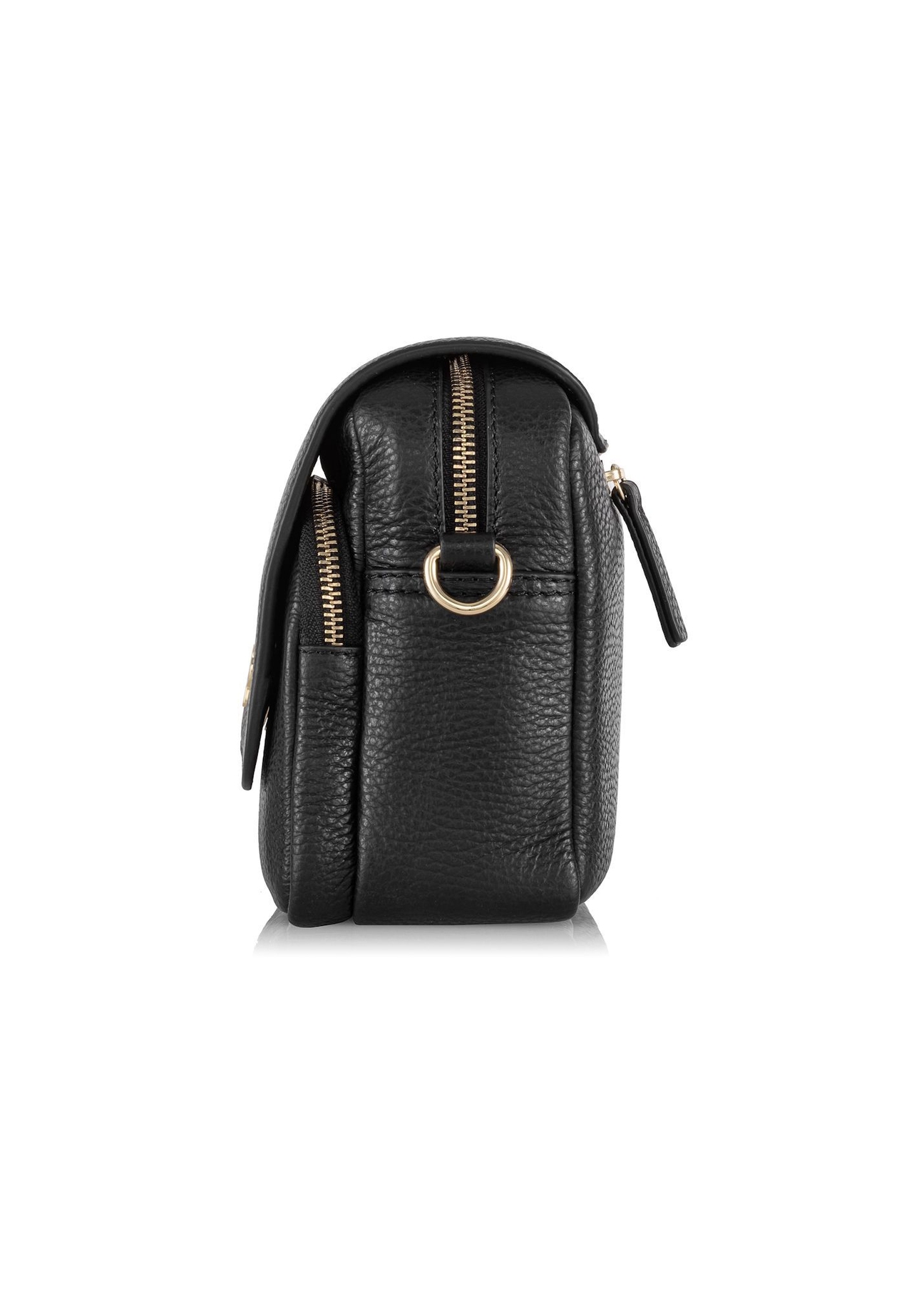Black small leather women's handbag TORES-0958E-9I(W26), side product view on white background.