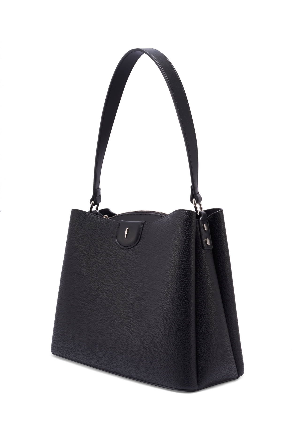 Black women's shoulder bag TOREC-1297-9I(Z26), diagonal product view on a white background.