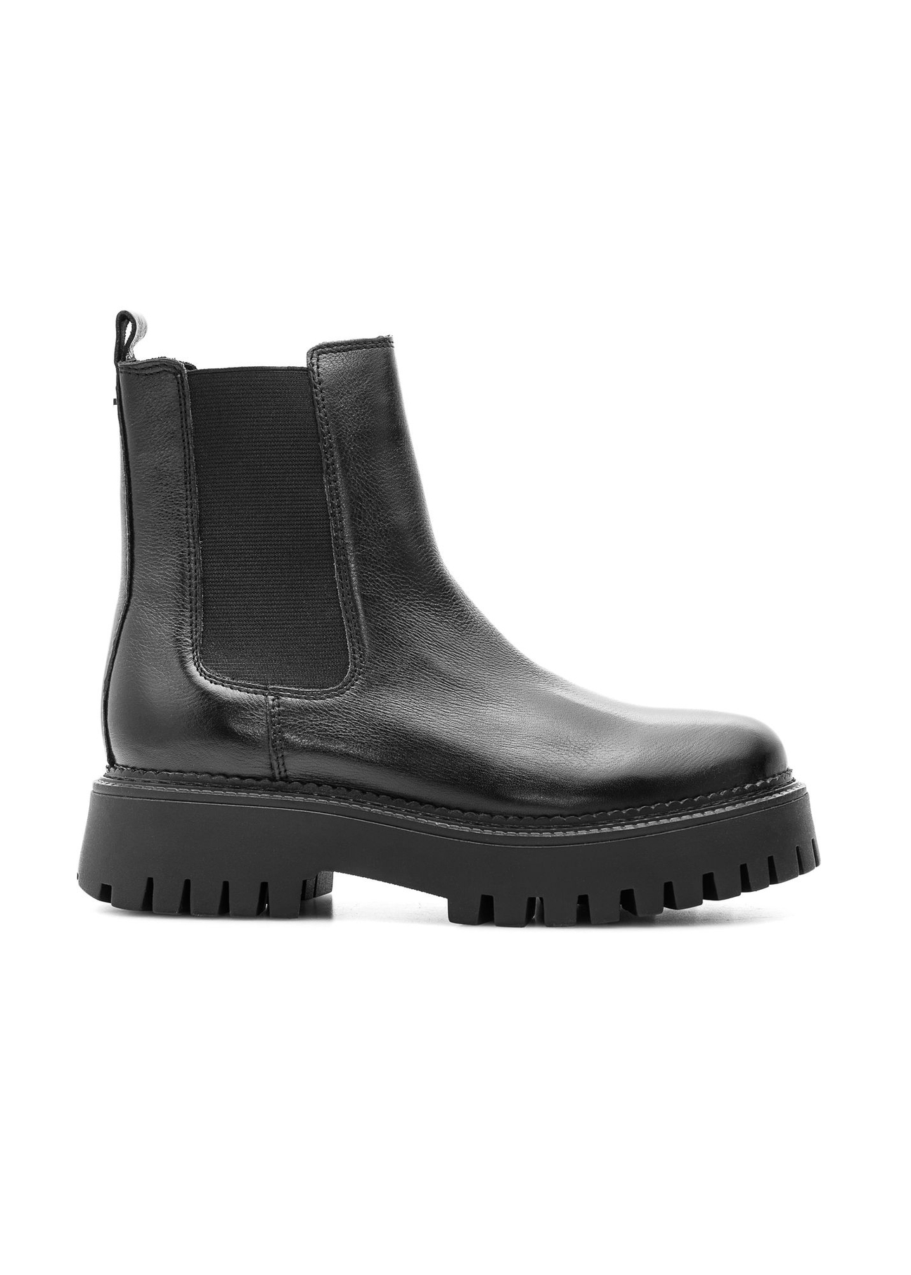 Women's black Chelsea boots BUTYD-1182-99(Z25) - side view of the product on a white background.