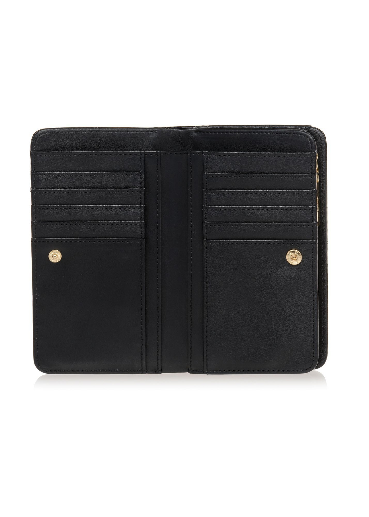 Black croco women's wallet POREC-0353A-9G(Z26) product view inside on white background.