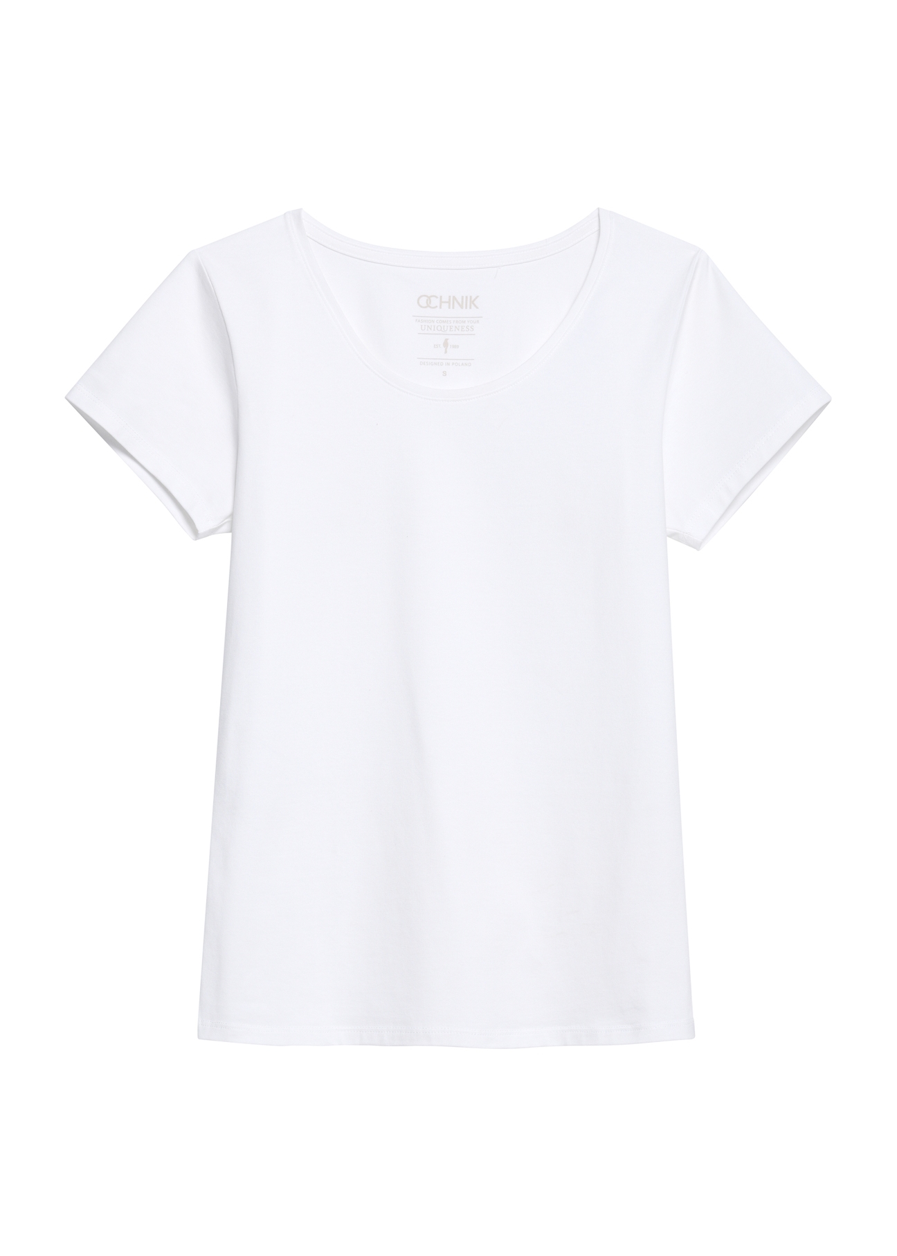 White women's basic T-shirt TSHDT-0111-11(KS), product visible from the front on a white background.