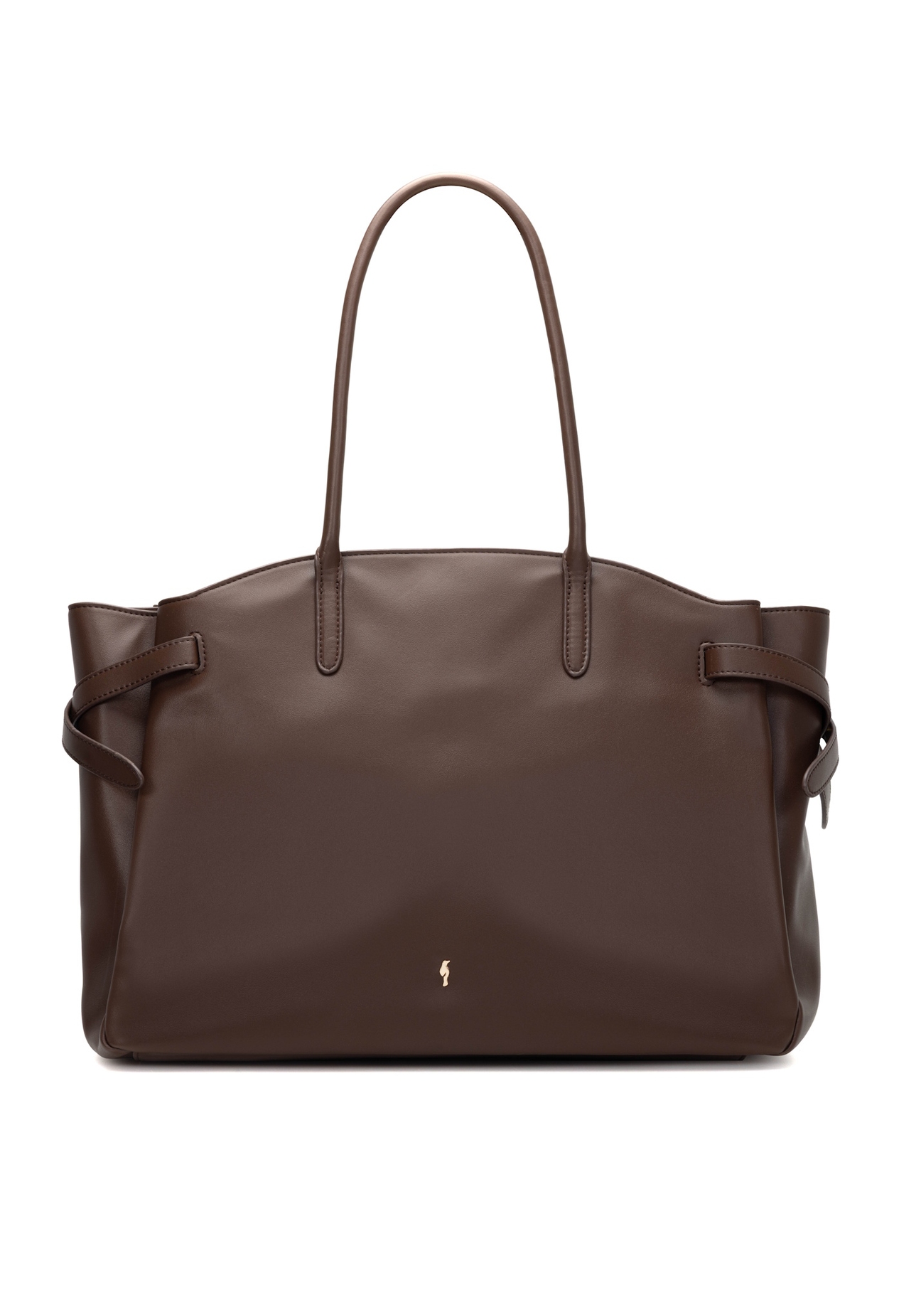 Large brown women's handbag TOREC-1135-1H(W26), front product view on white background.